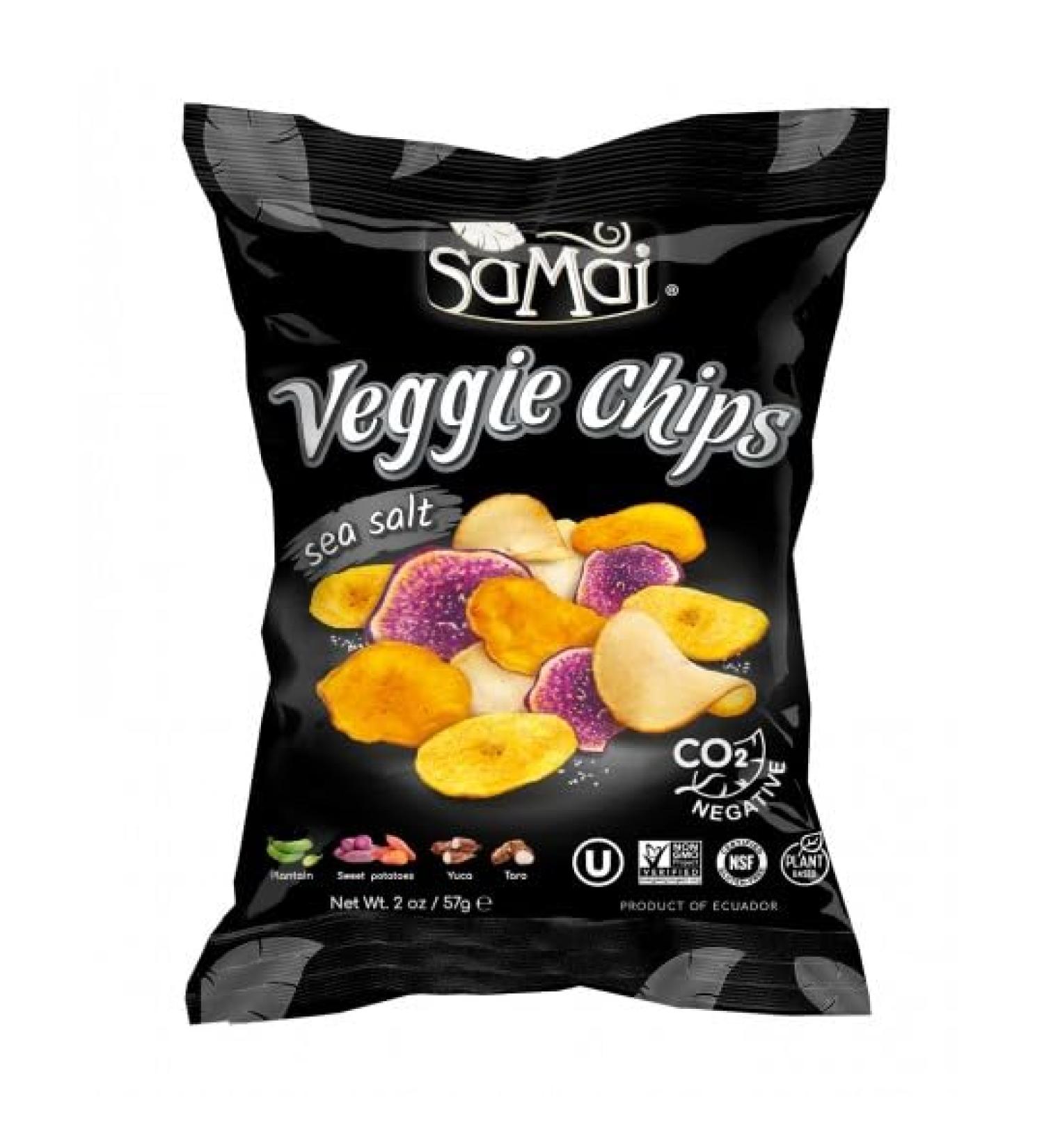 Samai Chips de L gumes avec Sel de Mer M lange V g talien 57g