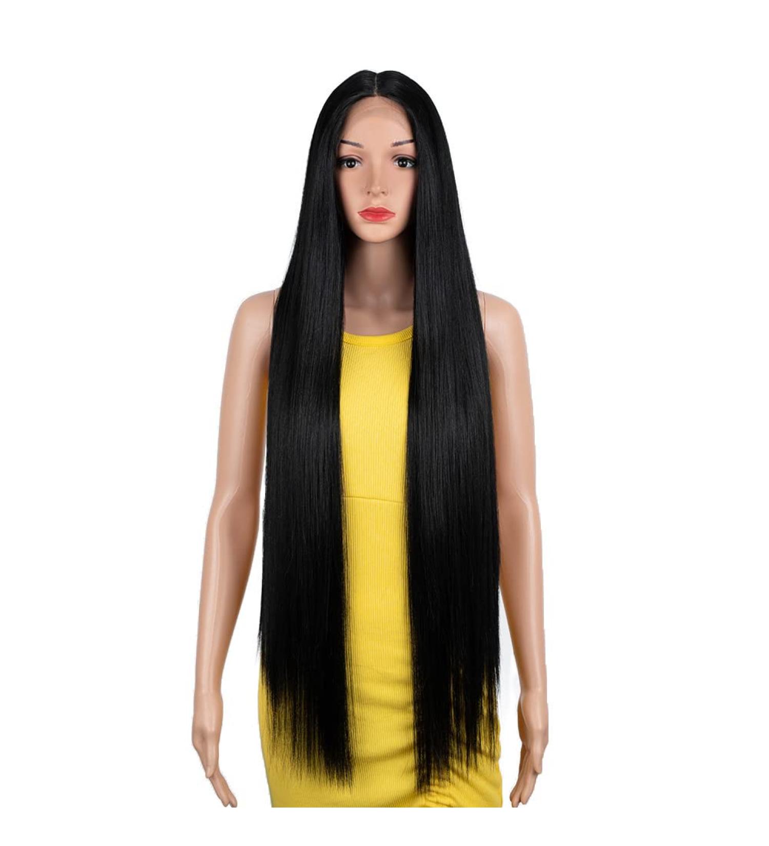 D but Lace Front Wig - Super Long 95 cm Heat-Resistant 130% Density Natural Black for Women | 260g Art Hair - Buy Online on GoSupps.com