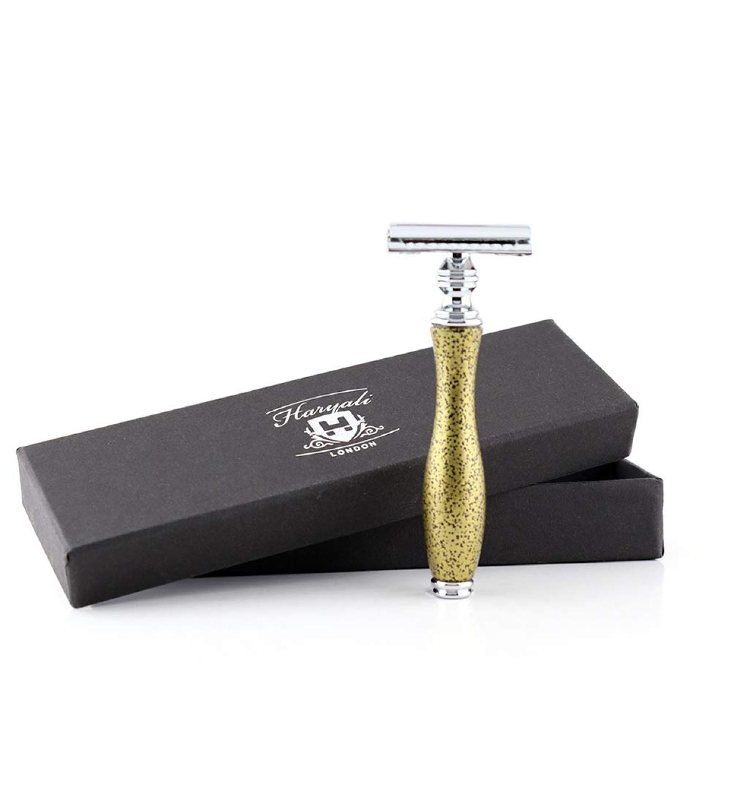 Haryali London Double Edge Safety Razor - Gold Handcrafted Handle for Beard & Mustache | International Shipping - Buy Online on GoSupps.com