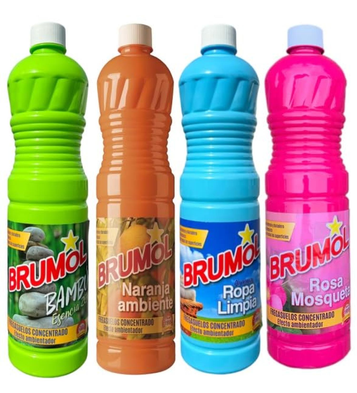 Brumol Spanish Floor Cleaner Bundle (4 x 1L) Bambu Rosa Mosqueta Naranja Ambiente Ropa Limpia