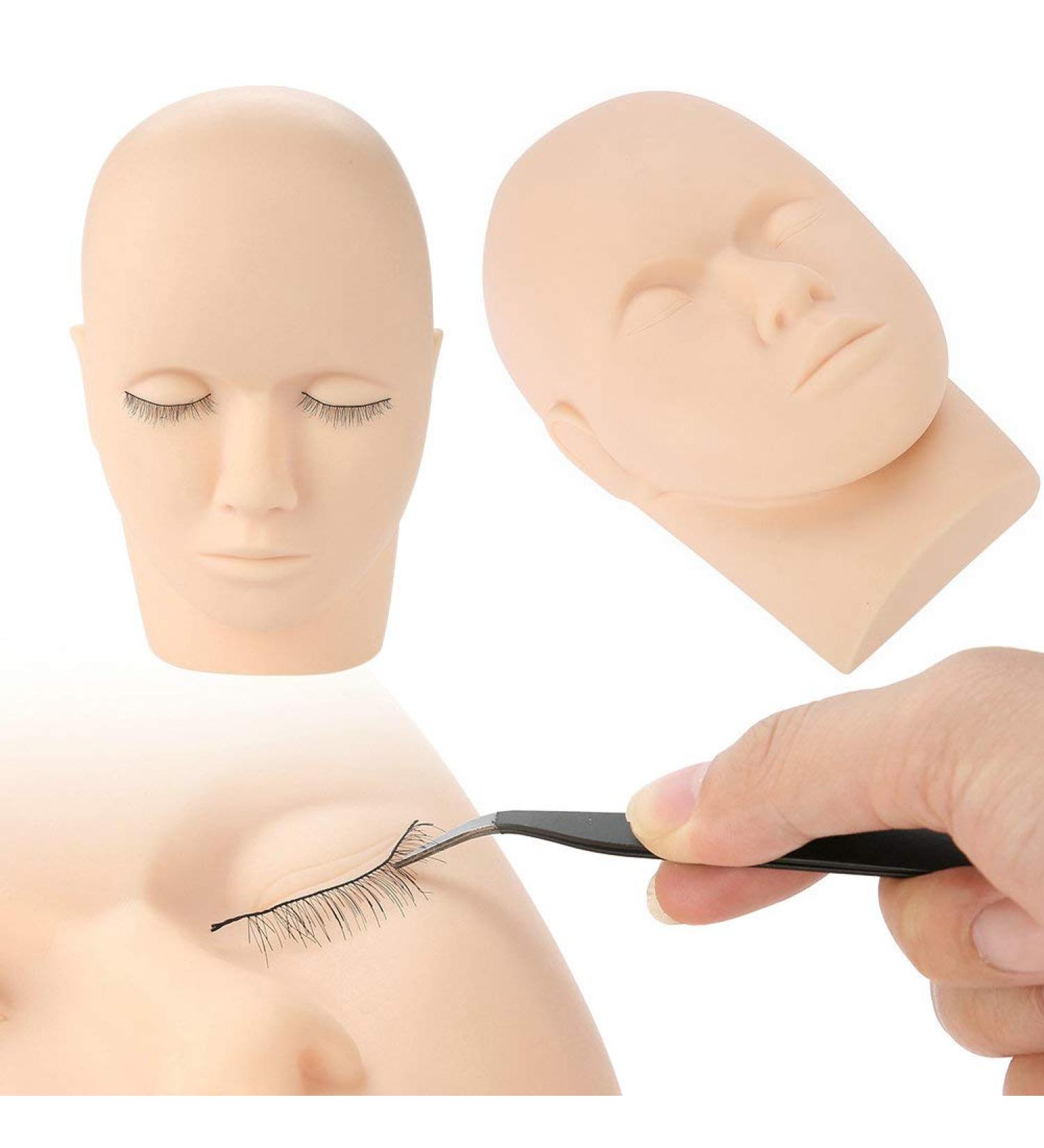 Rubber Practice Head for Eyelash Makeup - Soft Realistic Fake Head 24.4 x 15.5 cm | Perfect Gift for Beauty Enthusiasts - Buy Online on GoSupps.com