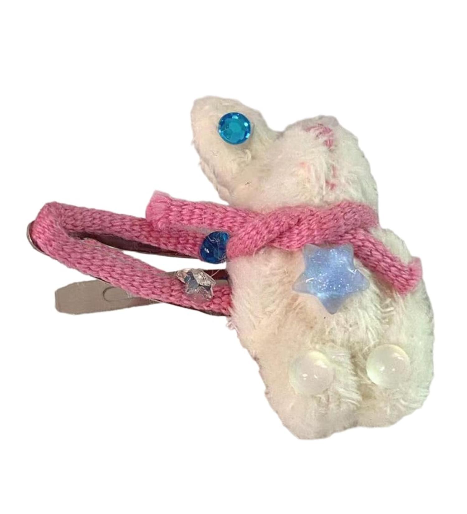 Limtula Furry Plush Hair Clip Sweet Side Clip Hairpin Women Hair Styling Tool for Side Hair Korean Style Girls Headdress Pink - Buy Online on GoSupps.com