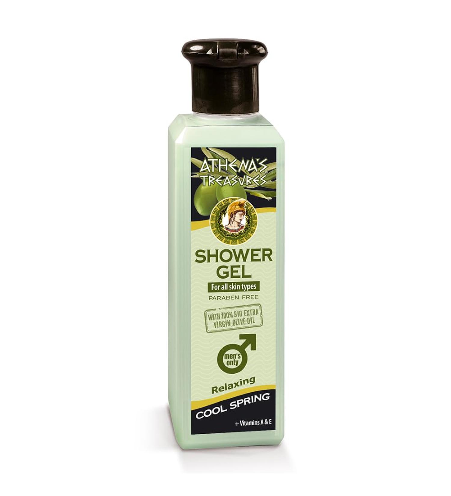  Pharmaid Athena's Treasures Men's Shower Gel with organic olive oil and olive leaf extracts Vitamins A E and F Panthenol 250 ml - Buy Online on GoSupps.com