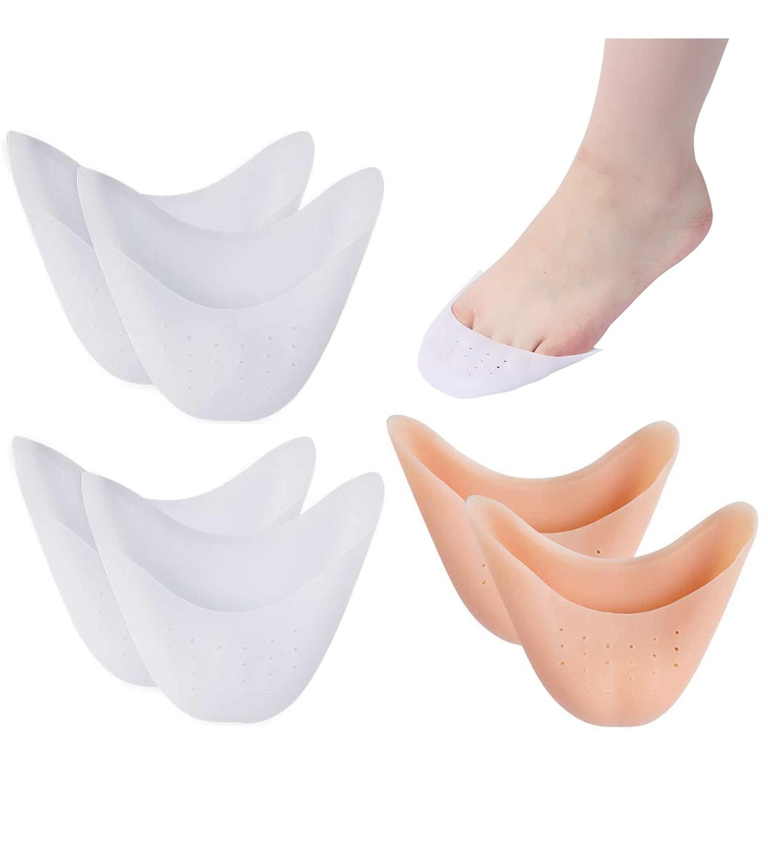 Silicone Toe Protectors for Ballet & Pointe Shoes | Washable & Reusable Gel Caps | Pain Relief - White & Skin Tone - Buy Online on GoSupps.com