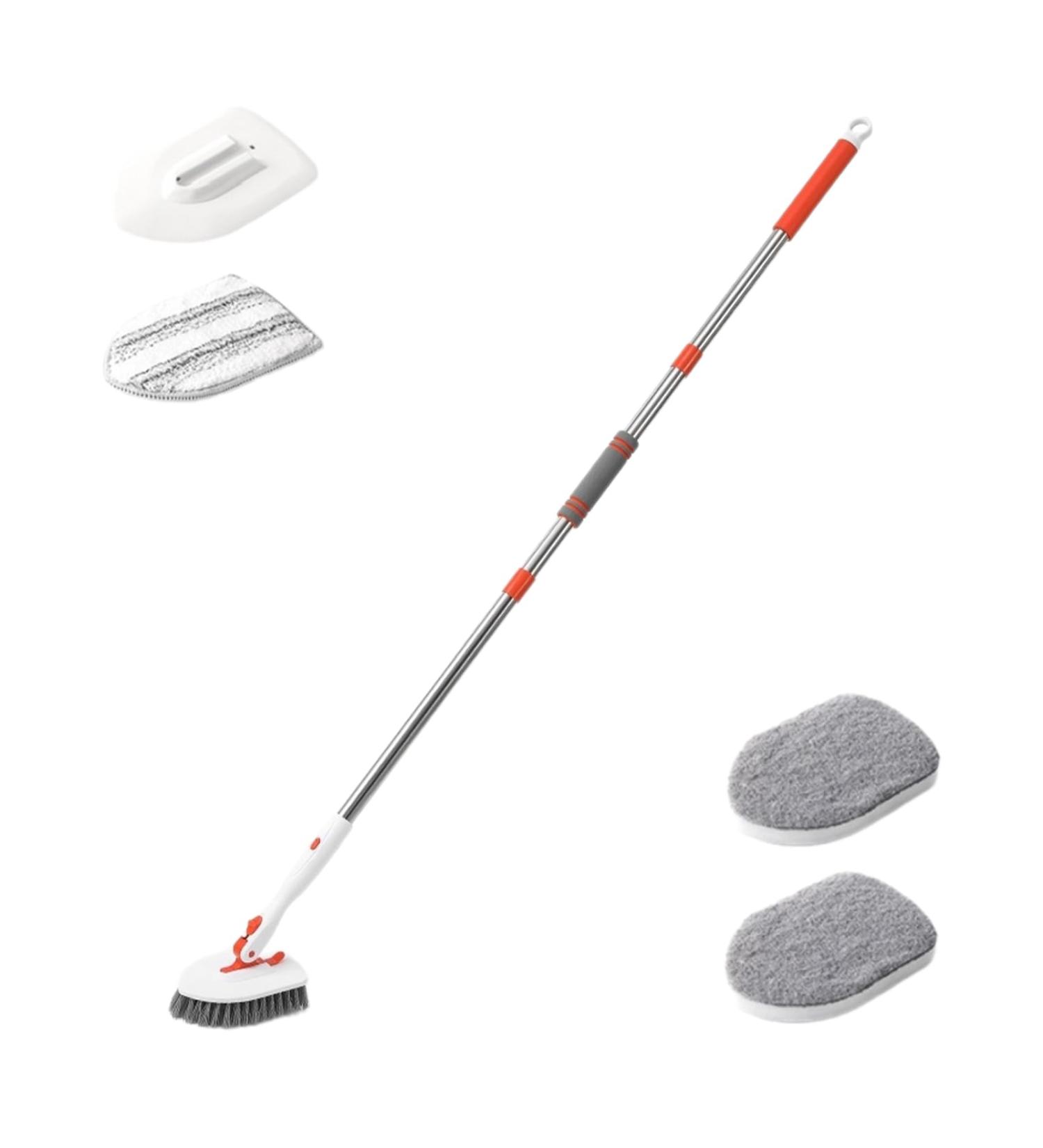 Triangular Bathroom Scrubbers Multifunctional Brush Tile Scrubbers Tub Scrubbers Long Cleanings Brush For Floor Wall Bathtub - Buy Online on GoSupps.com