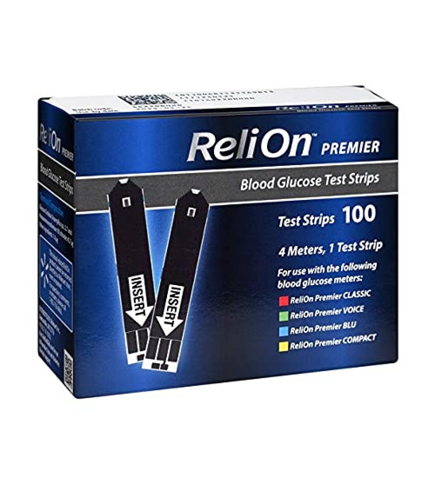 ReliOn Premier Blood Glucose Test Strips  100 Ct (2 pk)