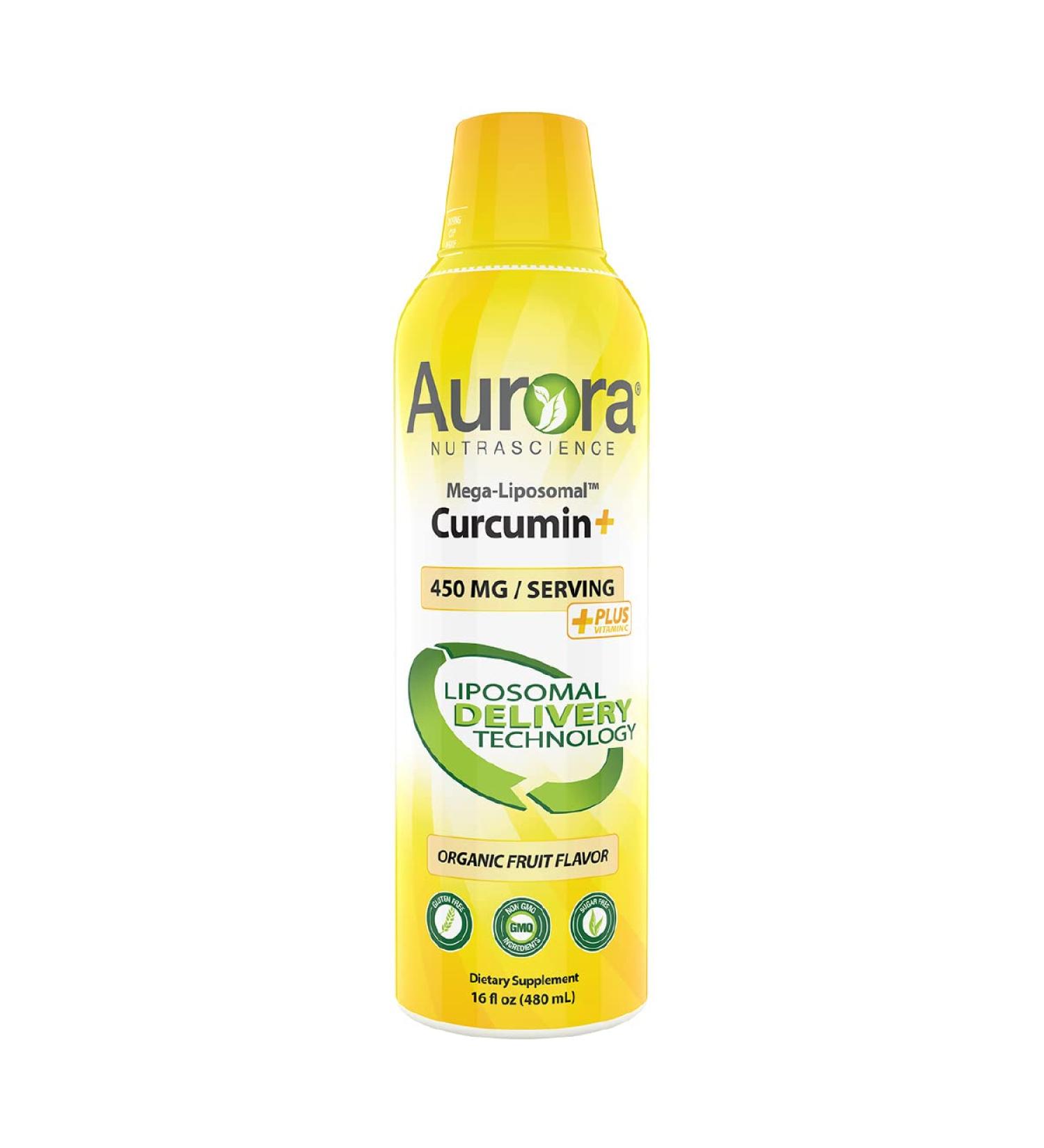 Aurora Nutrascience Mega-Liposomal Curcumin+ 600 mg - Organic Fruit Flavor - 16 fl oz - Buy Online on GoSupps.com