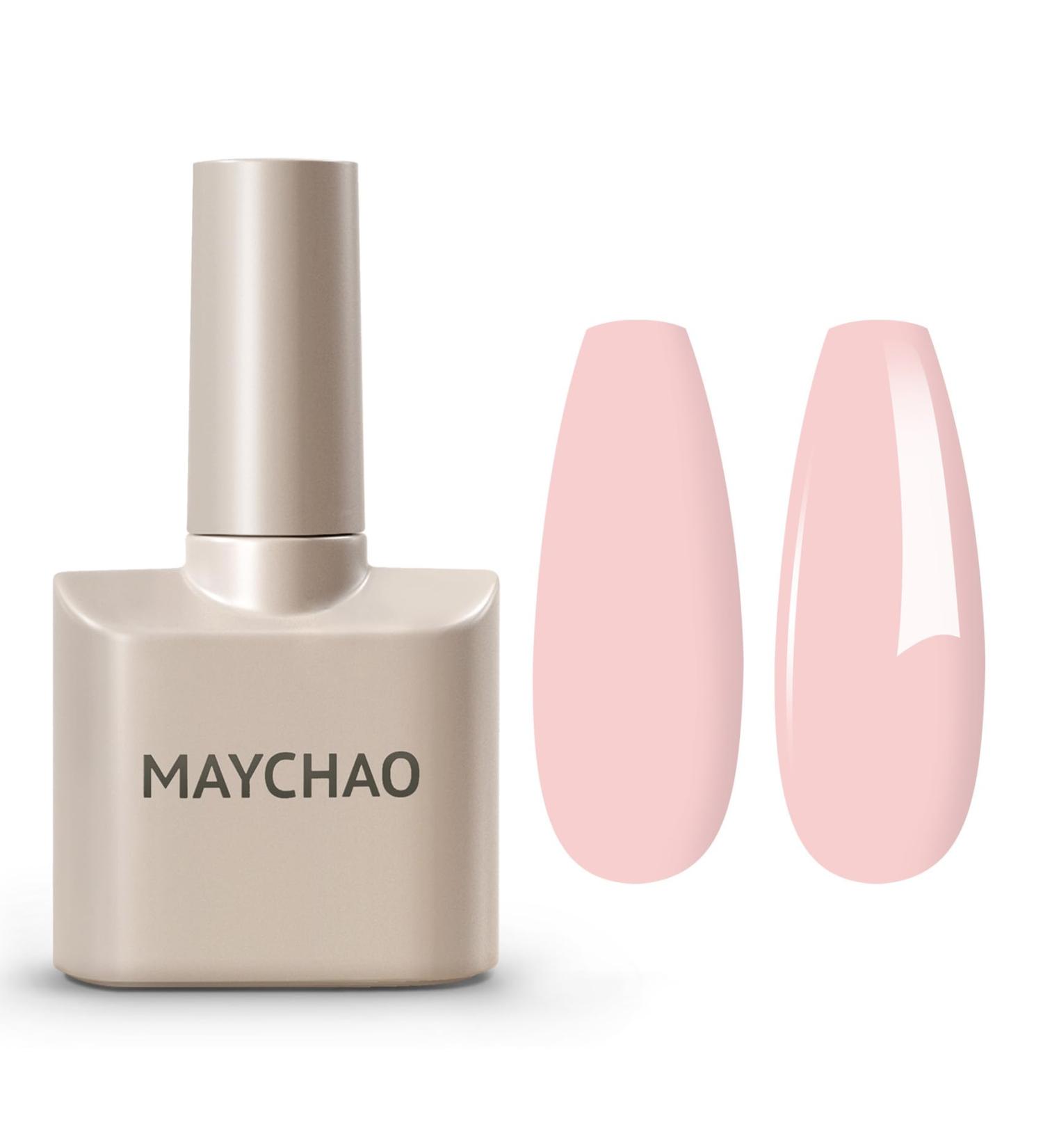 MAYCHAO Pink Gel Nail Polish 1Pc Light Pink Gel Polish Soak Off UV LED Nail Polish Nail Art Starter Manicure Salon DIY at Home 0.5 OZ - Buy Online on GoSupps.com
