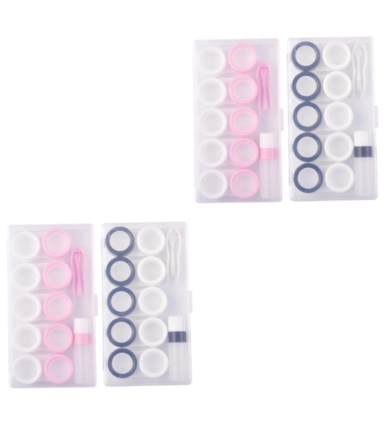 Buy Healvian 4 Sets Storage Box for Colored Contact Lenses - Portable Contact Lens Case & Tweezers - International Shipping Available - Buy Online on GoSupps.com