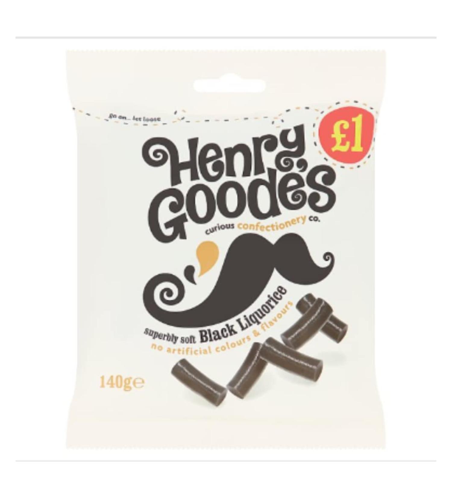 Henry Goode's Superbly Soft Black Liquorice 140g x Case of 12