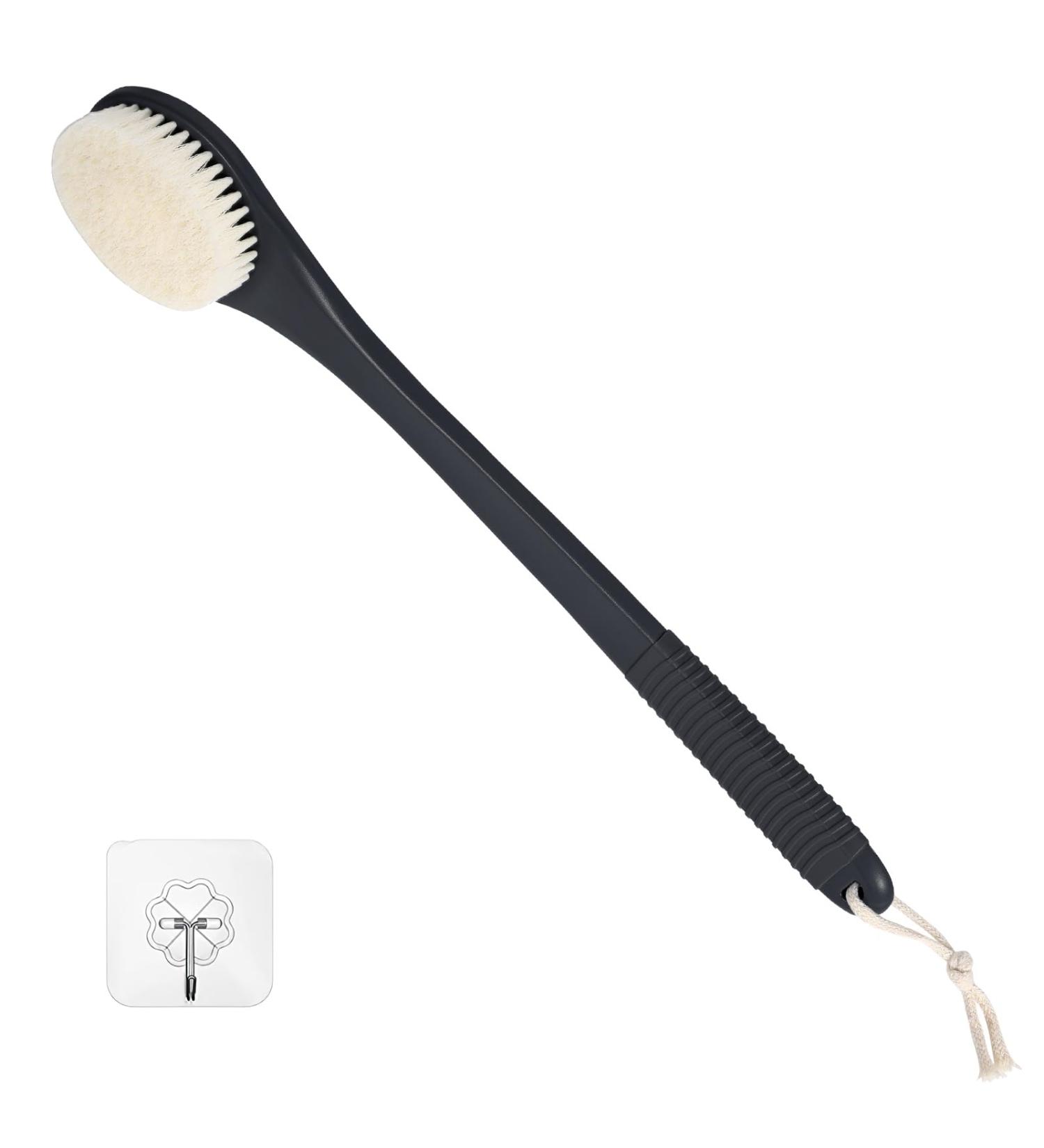 Back Brush for Showering - Long Handle Bath Brush for Seniors - Black Shower Brush - Buy Online on GoSupps.com