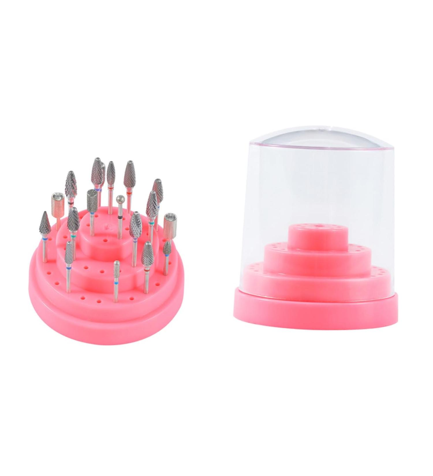 Beatifufu 1pc 48 Protect Nail Drill Bits Nail Bit Nail Grinding Head Storage Nail Drill Bits Stand Display Holder Stand Nail Drill Bit Holder Nail Drill Bits Holder Pink Multicolor Box Size 1 Pink - Buy Online on GoSupps.com