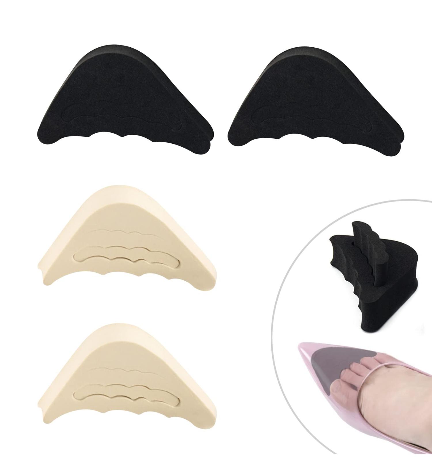 4 Pairs Reusable Shoe Toe Filler Inserts for Shoes Too Big - Black and Beige - Adjustable Toe Plugs - Buy Online on GoSupps.com