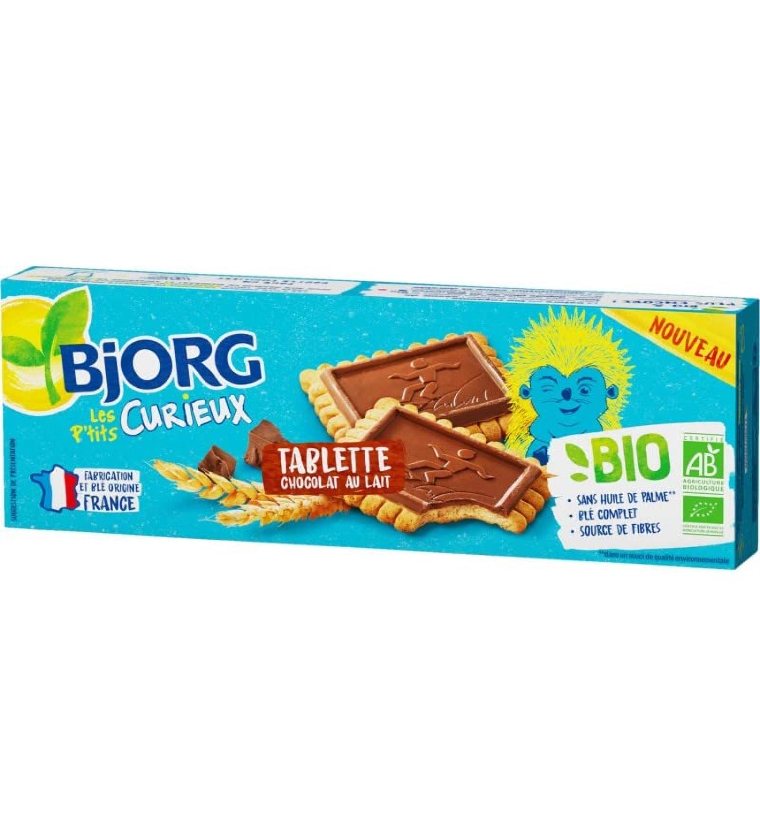 G n rique BJORG Organic Milk Chocolate Biscuits - The Little Curious Ones - 126g - Pack of 4