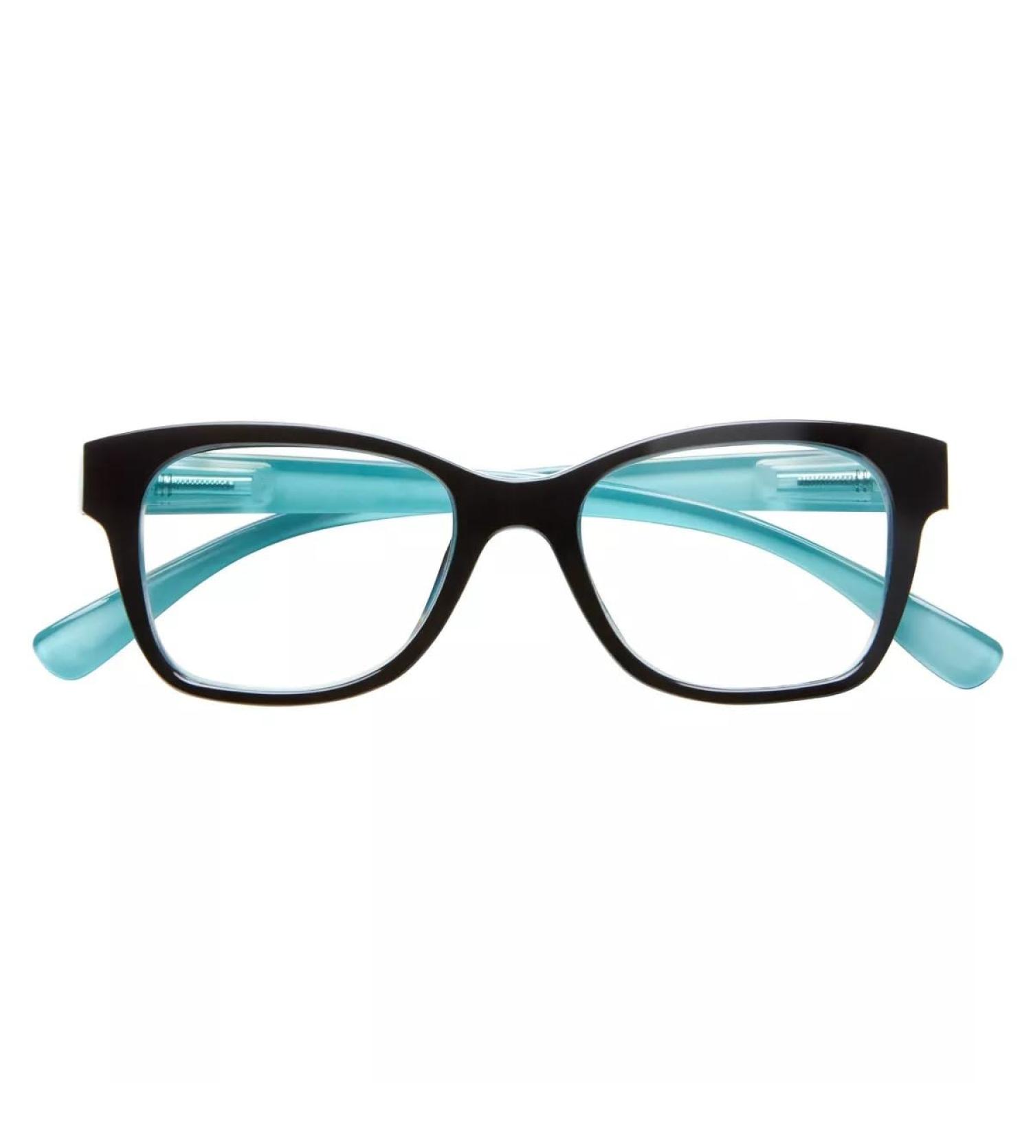ICU Eyewear Screen Vision Blue Light Filtering Glasses - Large Lifted Oval in Black/Turquoise for Eye Protection | International Shipping Available - Buy Online on GoSupps.com
