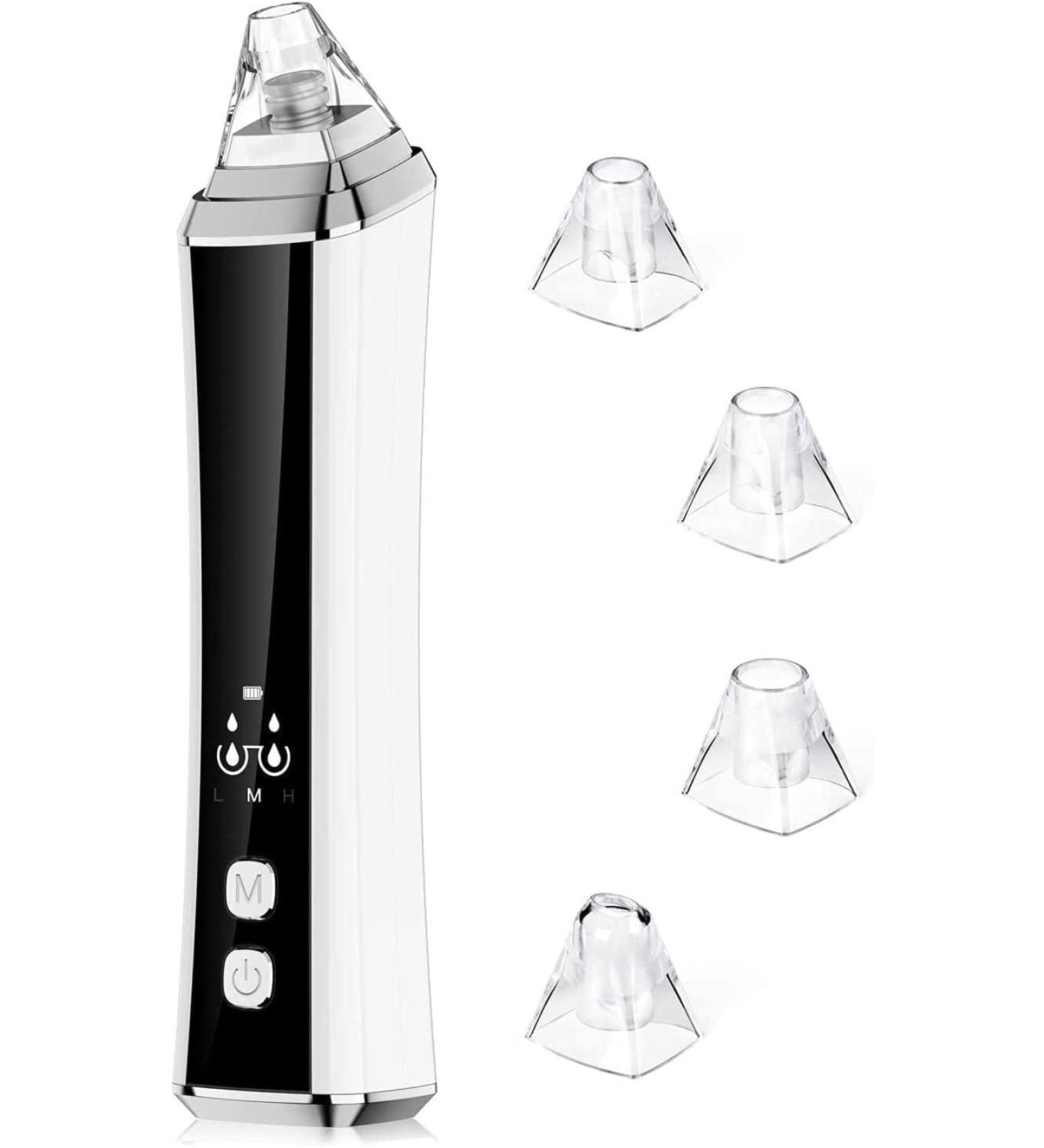DULASP Blackhead Remover Vacuum USB Rechargeable Electric Face Comedo Extractor Kit Blackhead Remover with 4 Adjustable Suction Head for Facial Skin - Buy Online on GoSupps.com