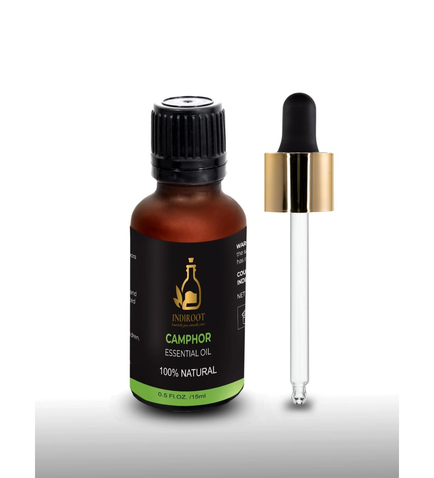 Indiroot Camphor Cinnamomum camphora Essential Oil 100% Natural 0.5 Fl Oz 15ml - Buy Online on GoSupps.com