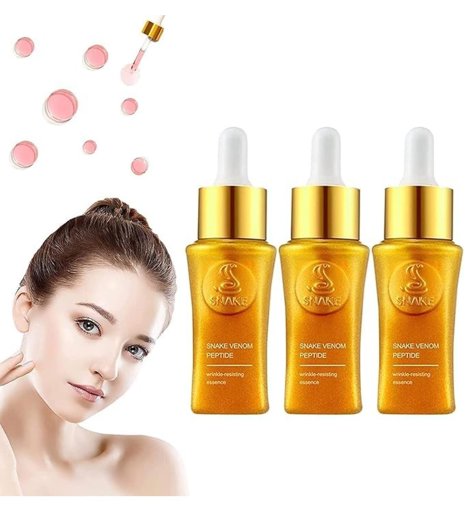 (100% Effective) 3PCS Snake Venom Serum | Snake Venom Peptide Serum | Snake Venom Peptide Wrinkle-resisting Essence | Anti Aging Serum | Anti-wrinkle And Pore Shrinking for All Skin Types - Buy Online on GoSupps.com
