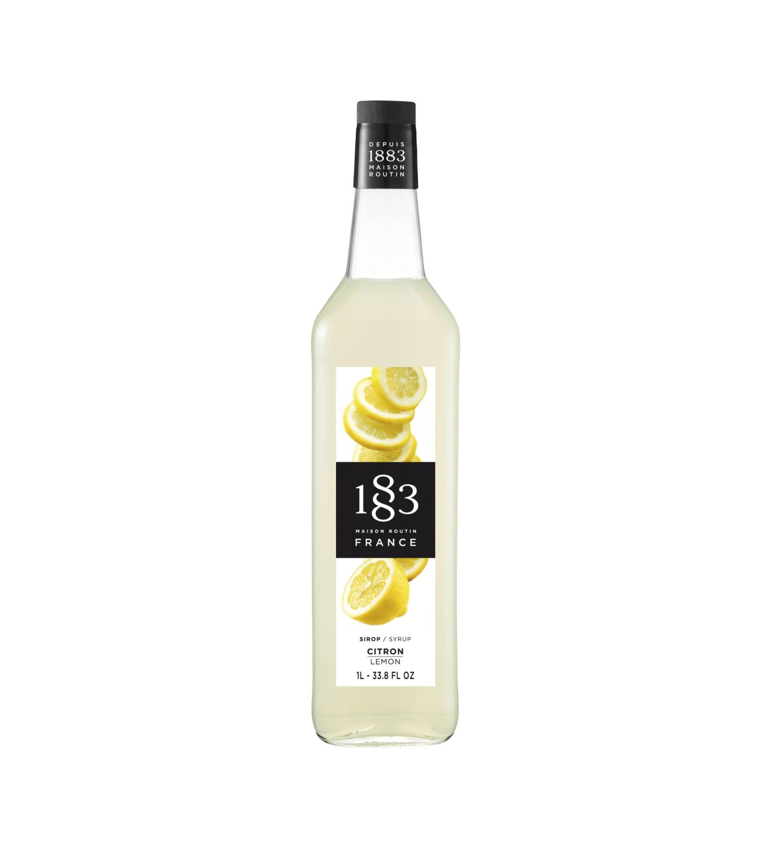 1883 Maison Routin Premium Lemon Syrup - 1L Glass Bottle for Iced Tea, Cocktails, Mocktails & Desserts - Buy Online on GoSupps.com