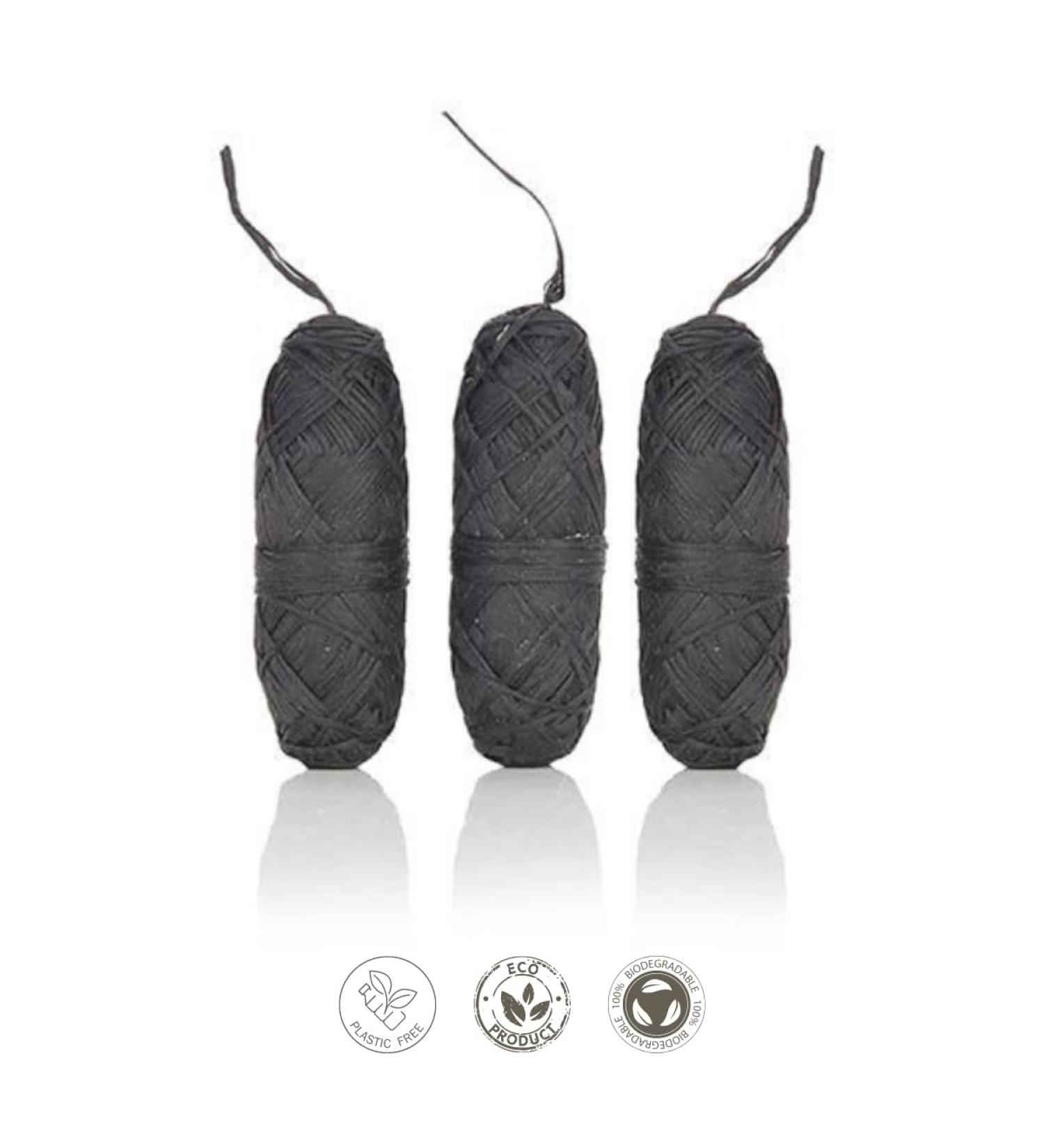 Green-Goose Bio-based Floss wire |Refiller |Charcoal |3 x 3 meters |Organic to be reduced |Vegan Maisfaser Flosswraht |Durable |Environmentally friendly |Minimal waste