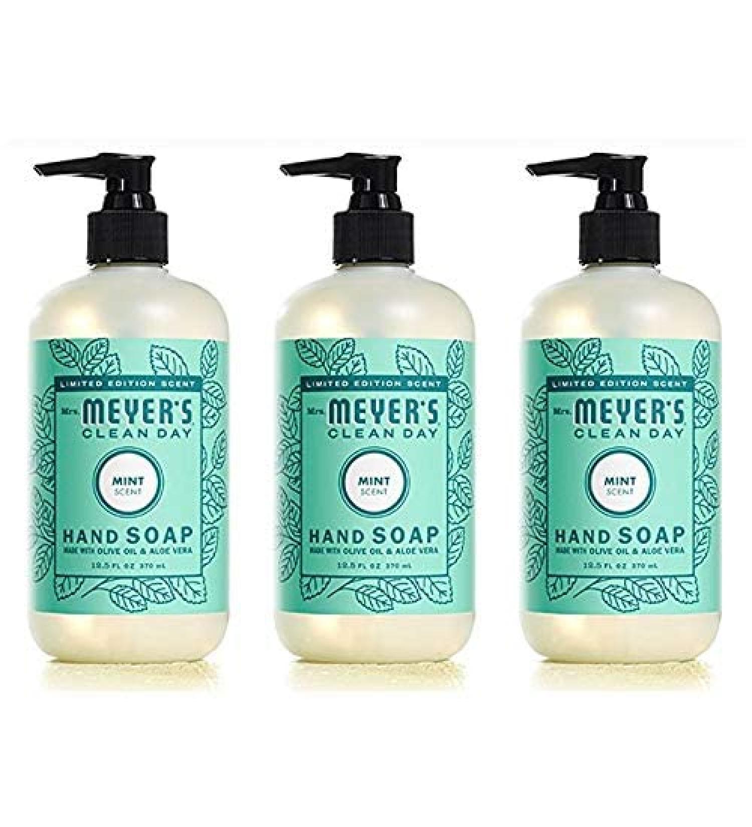 Mrs. MEYER'S CLEAN DAY Liquid Hand Soap Mint (12.5 Fl Oz (Pack of 3)) - Buy Online on GoSupps.com