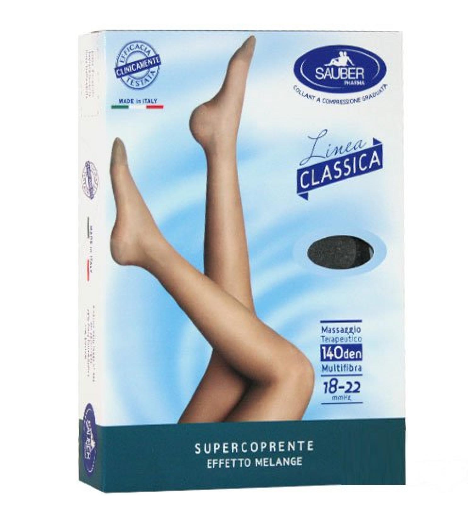 Sauber 140den super opaque tights Melange II chestnut