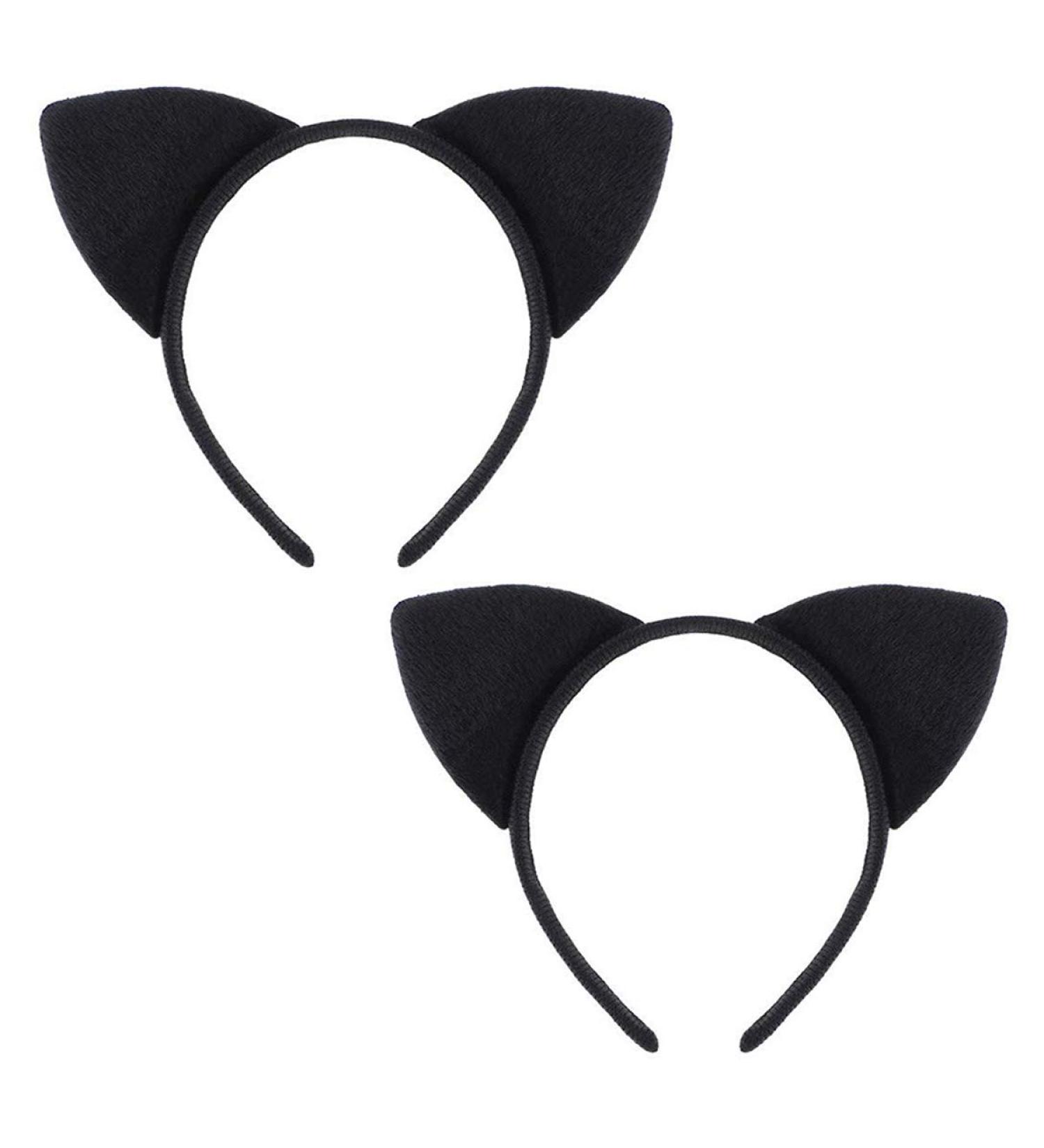 Cat Ears Headbands - 2 Pack Hairbands for Women & Girls | Black Cat Ears Costume Party Accessories - Buy Online on GoSupps.com