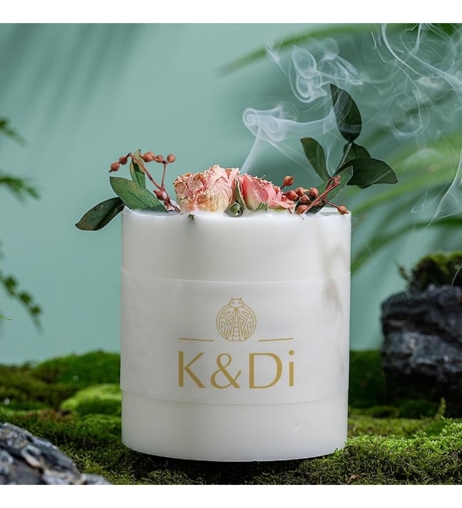 Aromatherapy Soy Wax Scented Candle Set - Handmade Gift Box with Wooden Base Glass Lid & Dried Flowers (Rose - Buy Online on GoSupps.com