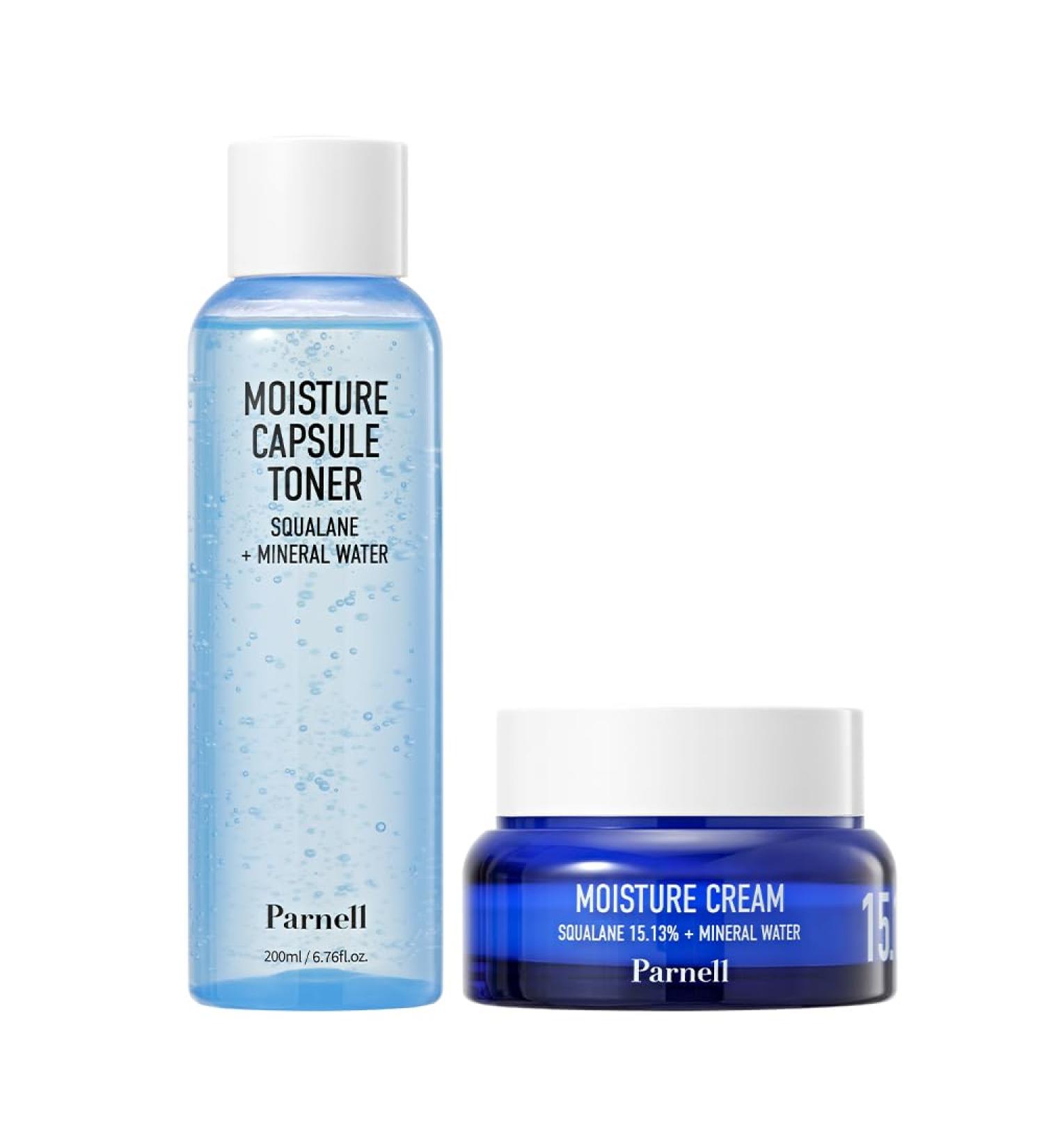 Parnell Squalane Hydrating Duo | Toner & Cream Set | Mineral Water High Potency Squalane 15% | Moisture Lock & Skin Barrier Support K-Beauty - Buy Online on GoSupps.com