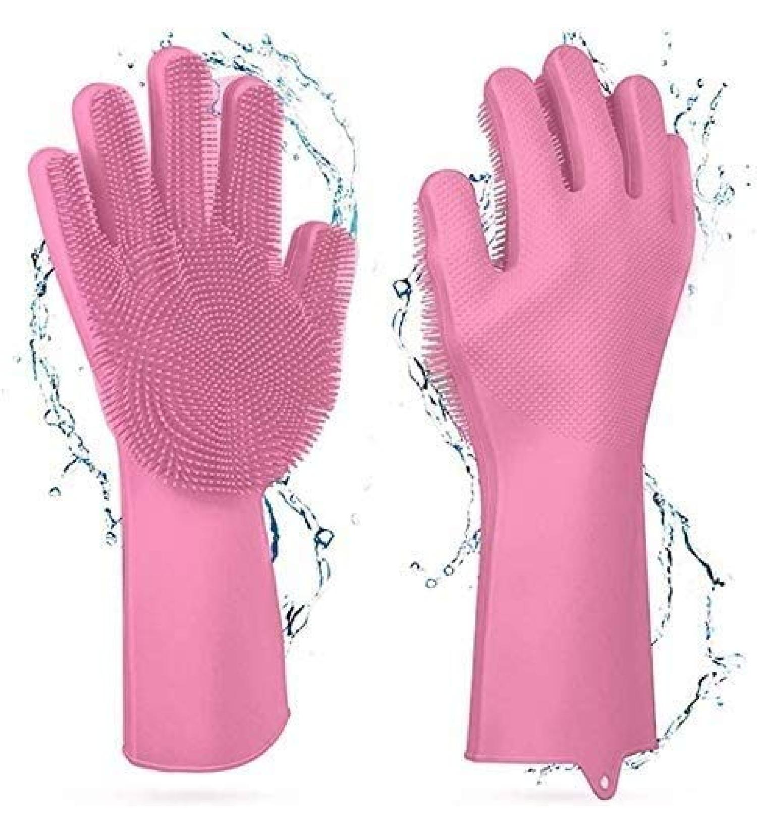 Pink silicone gloves 1 pair/for you - Buy Online on GoSupps.com