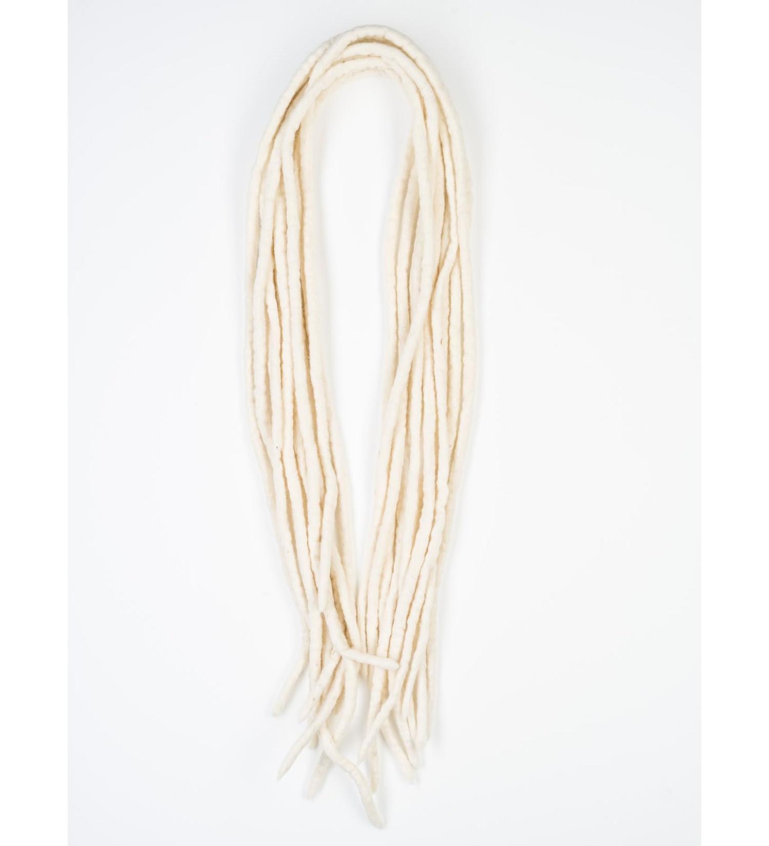 DreadLab - Double Ended Felted Merino Wool Dreadlocks (24"/ 60cm) (White Wool #2)
