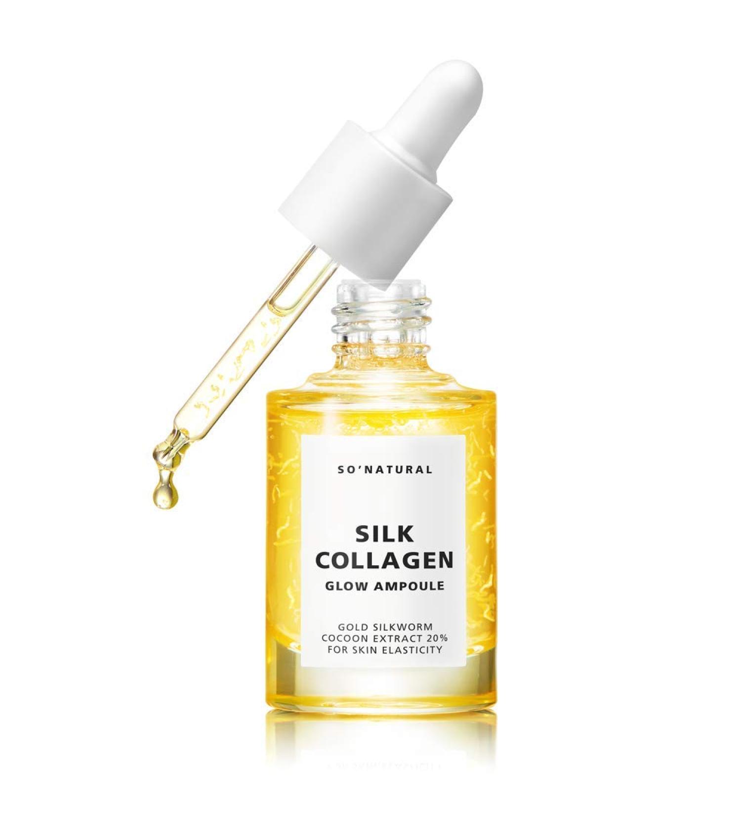 SO NATURAL Silk Collagen Glow Ampoule - Anti-Aging Serum for Intense Hydration & Moisture | International Shipping - Buy Online on GoSupps.com