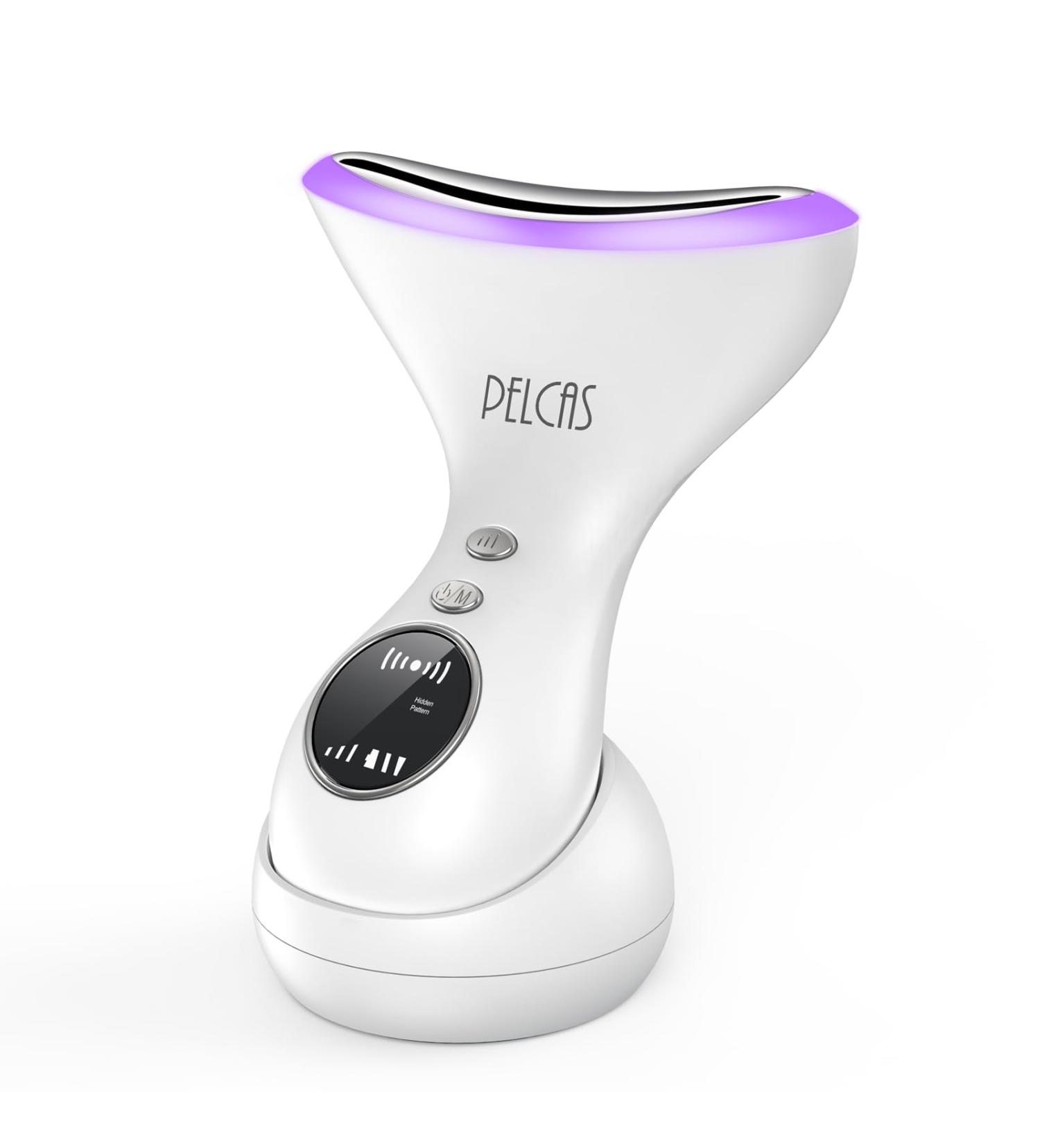 Pelcas 4-in-1 Face Massage Device - Anti-Wrinkle EMS Beauty Tool with Heat LED & Vibration for Skin Tightening & Lifting | USB Rechargeable - Buy Online on GoSupps.com
