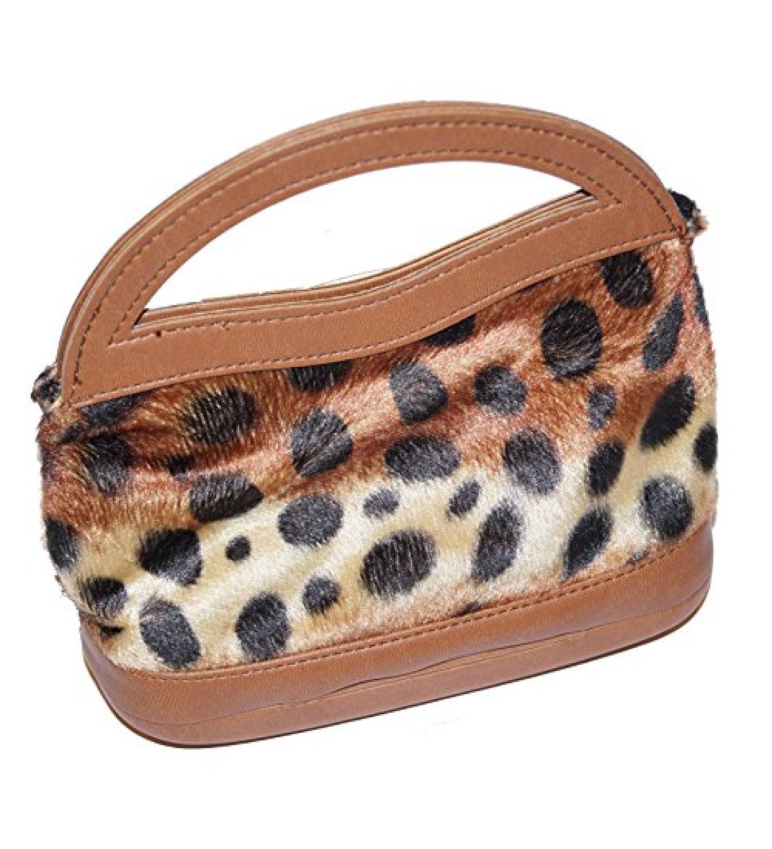 animal handbag with glasses case in various colors brown
