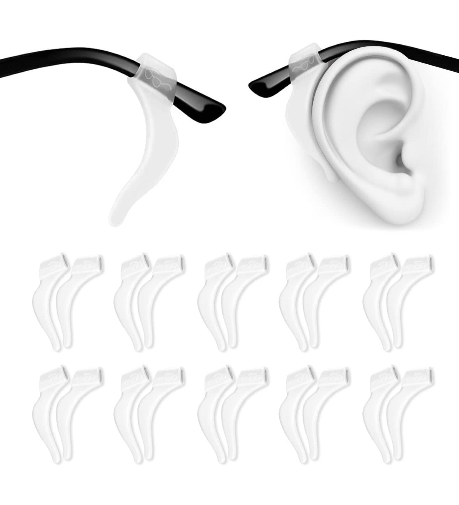 PTSLKHN Soft Silicone Eyeglass Ear Hooks  10 Pairs of Non-Slip Eyeglasses Ear Grips for Glasses  Sunglasses  Reading Glasses Clear - Buy Online on GoSupps.com