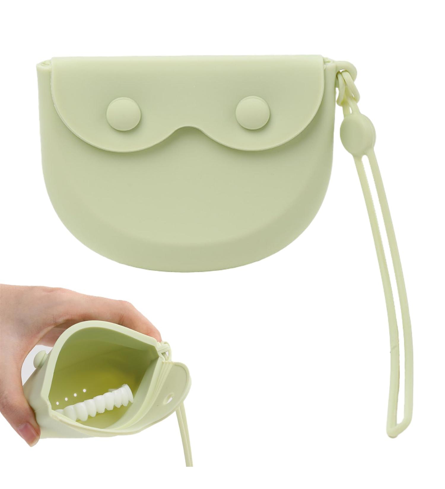 Buy Kasesss Silicone Dino Portable Container for False Teeth & Retainers - Soft Fall-Proof Dental Storage Solution - Buy Online on GoSupps.com