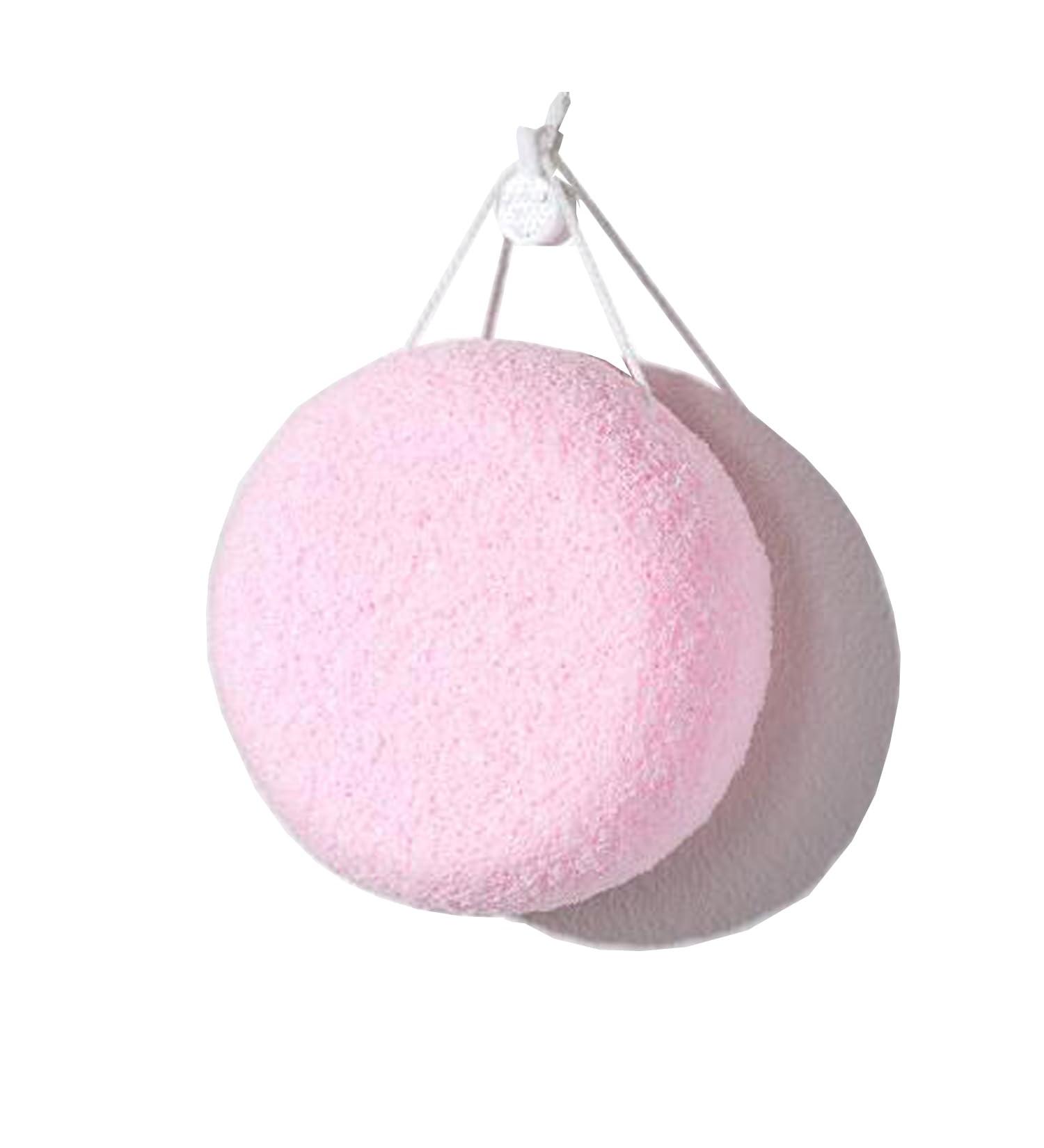 Buy Luzen Pink Big Size Bath Sponge - Soft Round Body Scrubber for Effective Skin Cleansing | International Shipping Available - Buy Online on GoSupps.com