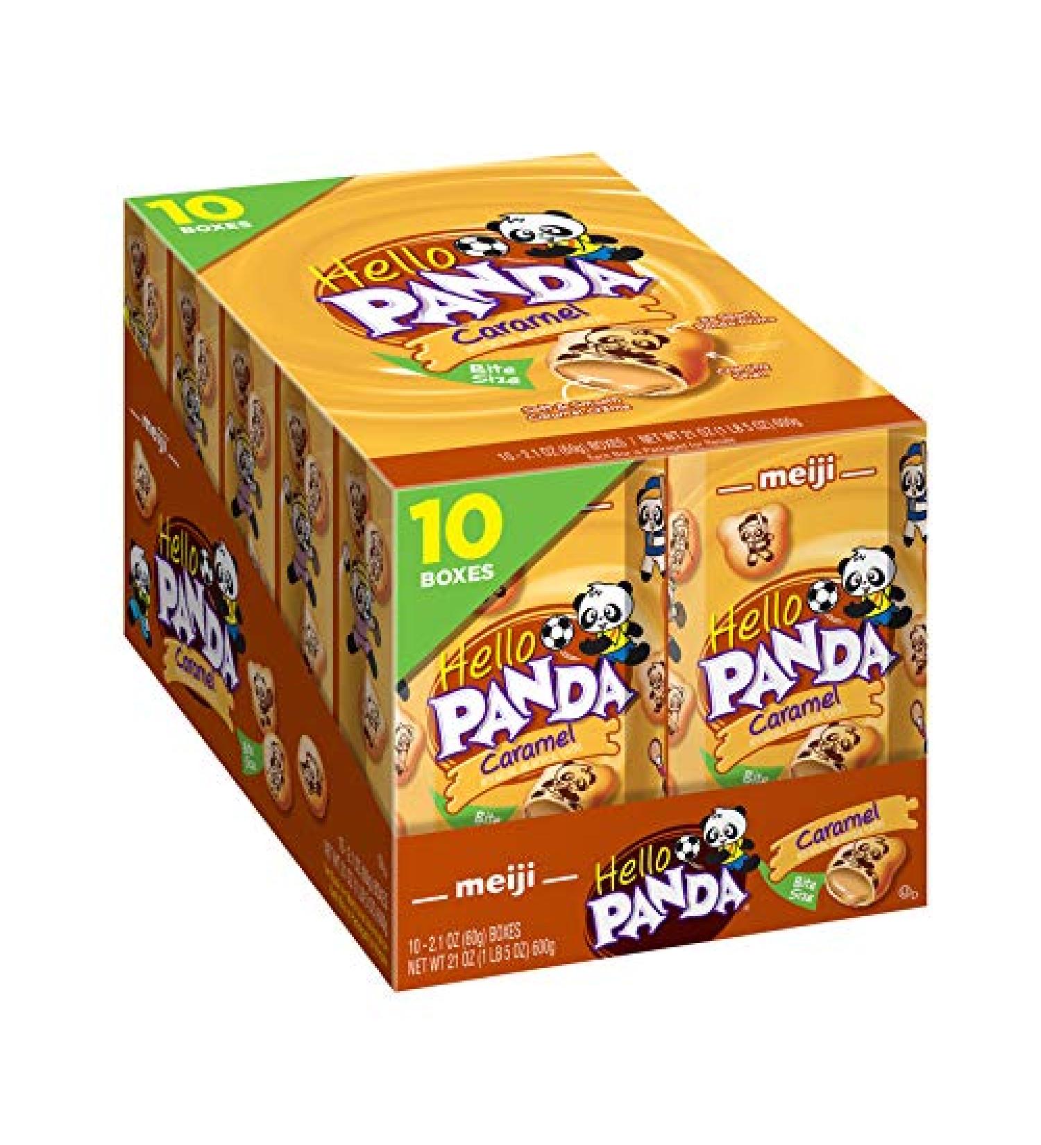 Meiji Hello Panda Caramel Crأ¨me Cookies - 10 Pack (2.1 oz) - Fun Bite-Sized Snacks - Buy Online on GoSupps.com