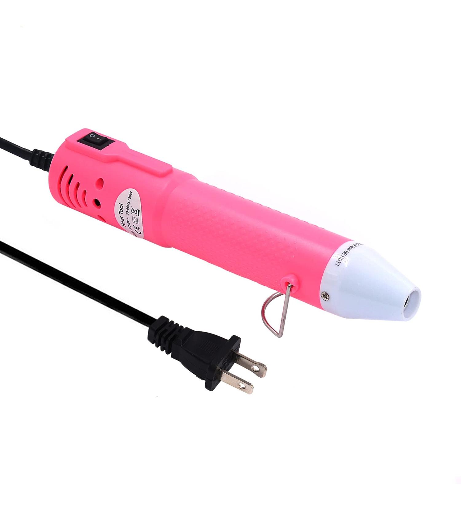Mofa Embossing Mini Heat Gun with Stand | 150W Electric Heating Nozzle for DIY Embossing and Paint Drying | Multi-Purpose Hot Air Gun (Pink White) - Buy Online on GoSupps.com