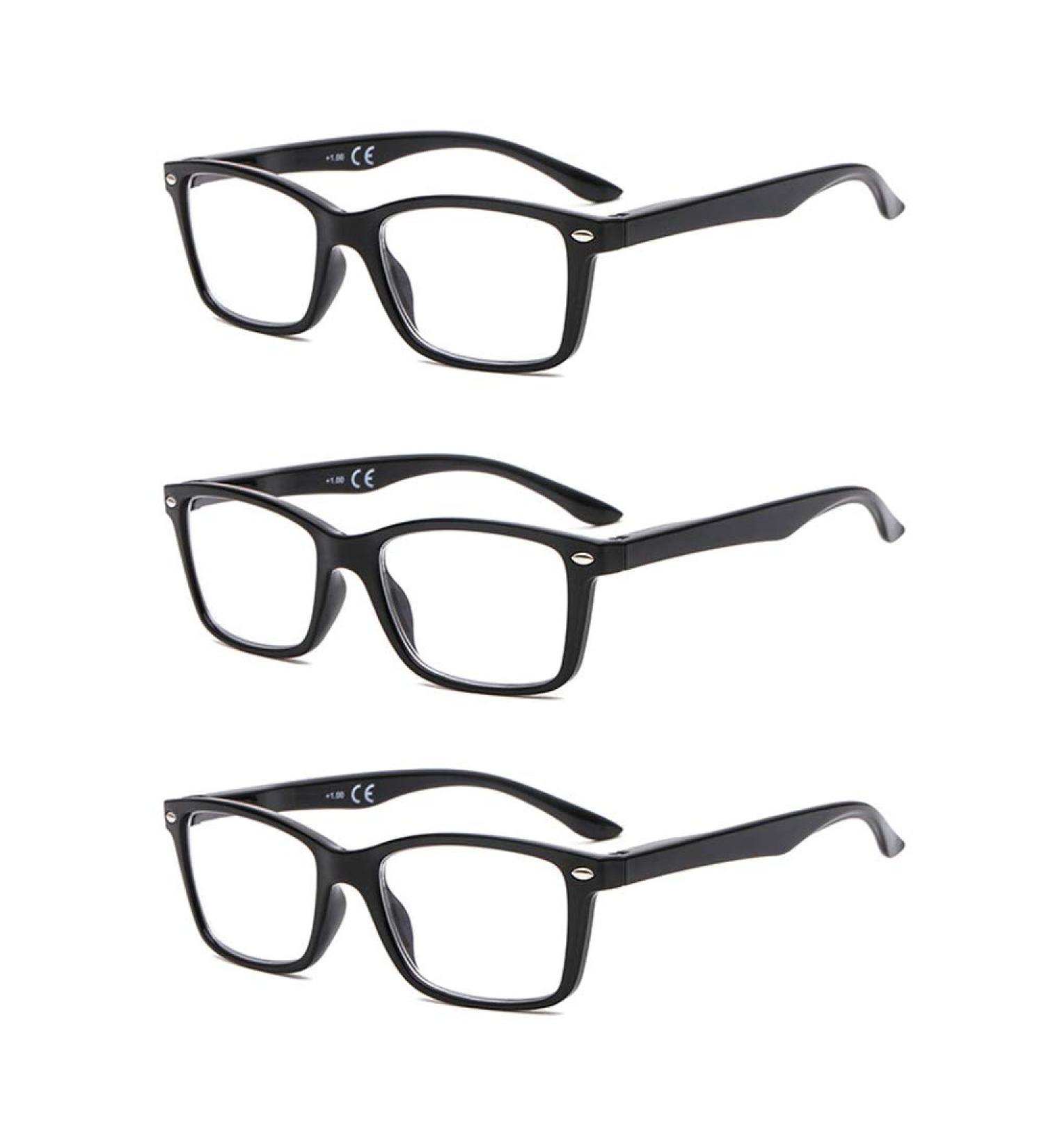 Suertree Spring Hinge Reading Glasses (3 Pack) - 0.0x Visual Aid for Men & Women | BM151 Optics - Buy Online on GoSupps.com