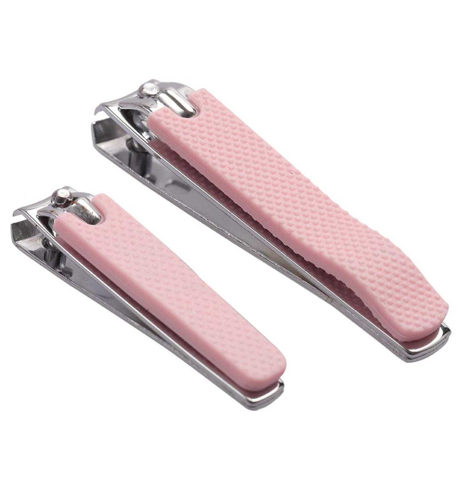 Rocutus 2pcs/Set Portable Nail Clippers Set - Pink Manicure Tools for Adult Pedicure and Foot Care - Buy Online on GoSupps.com