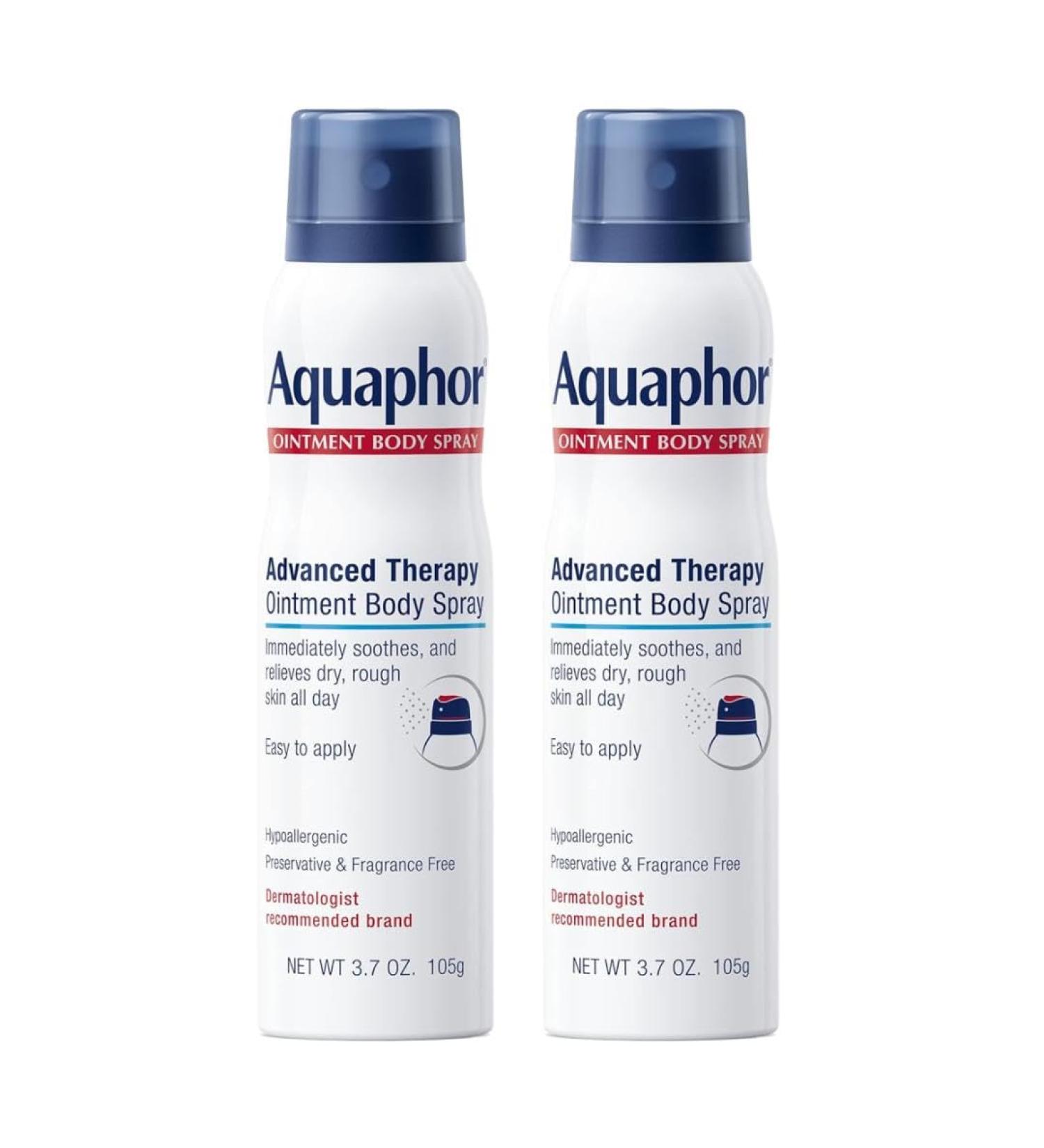 Aquaphor Advanced Therapy Ointment Body Spray Fragrance Free Hypoallergenic Spray Moisturizer for Dry Skin Moisturizes and Heals Dry Rough Skin 3.7 Oz Can (Pack of 2) 3.7 Ounce (Pack of 2) Spray - Buy Online on GoSupps.com