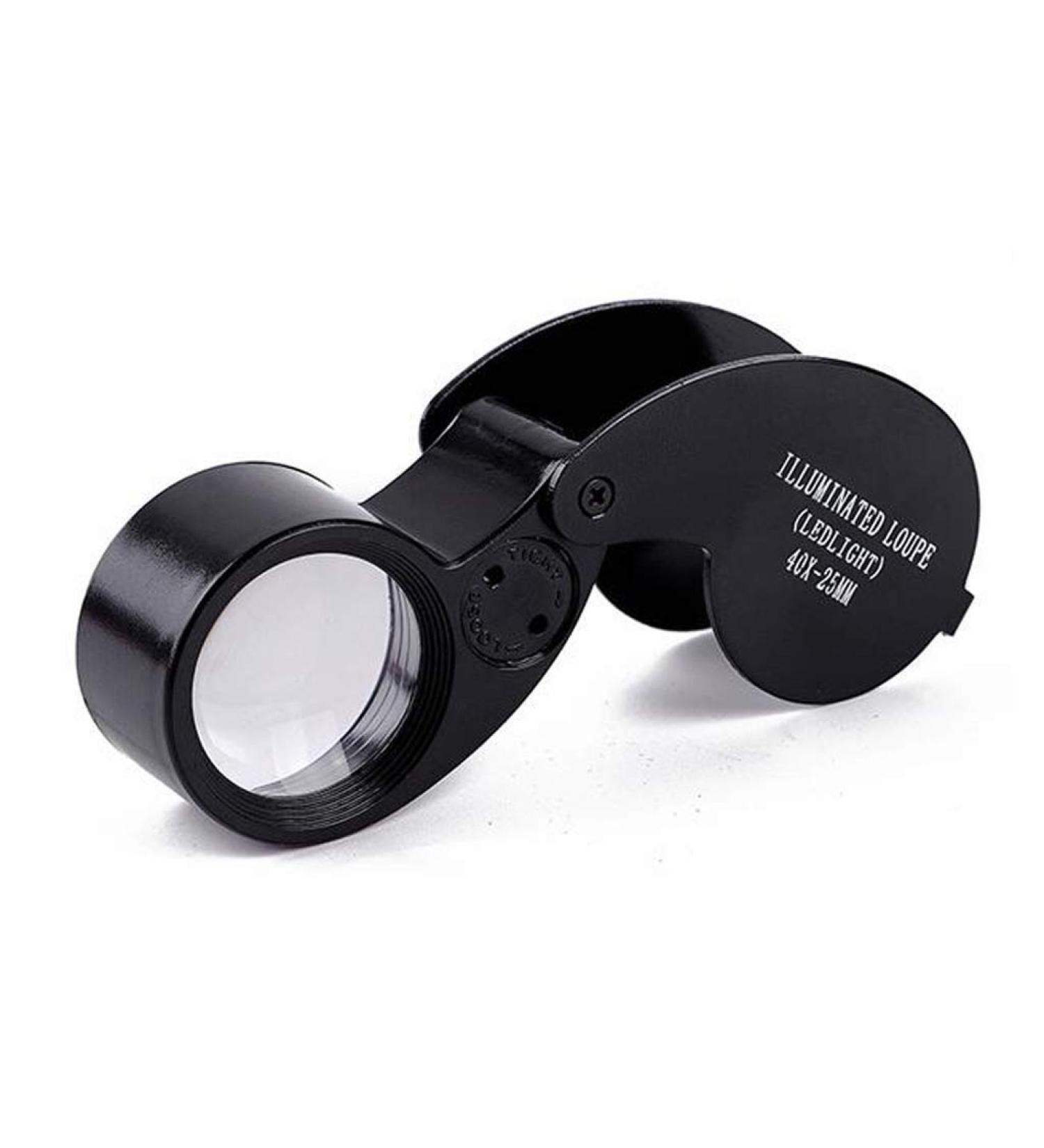 Spacmirrors LED Magnifying Glass 40X Full Metal Jewel Jewel Ring Pocket Folding Glass Jeweler Eye Magnifier - Buy Online on GoSupps.com