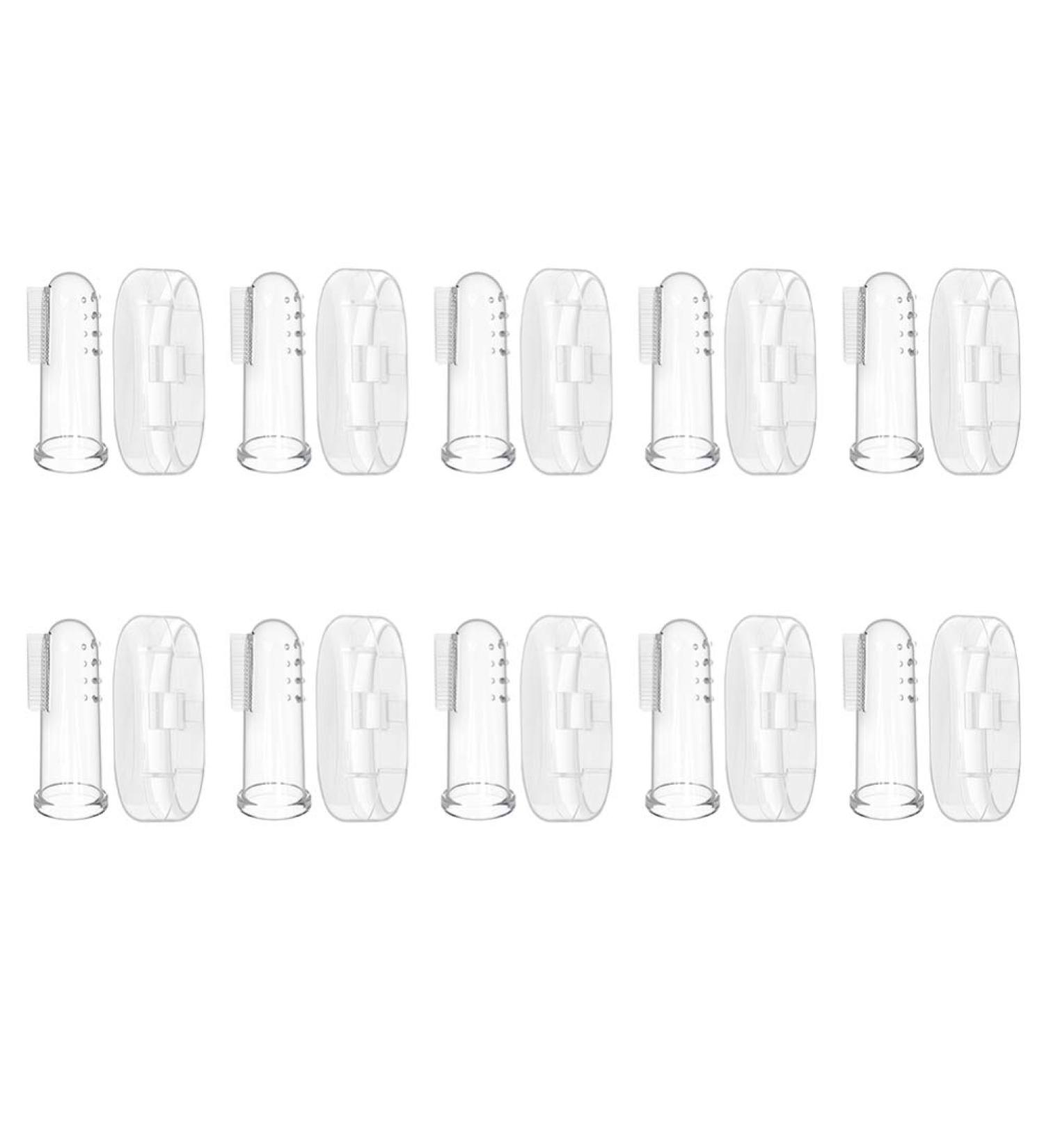 NUOBESTY 10 Sets Finger Brush & Toothbrush for Babies | Soft Silicone Pacifier & Cleaning Tool | Travel-Friendly Finger Cots for Kids - Buy Online on GoSupps.com