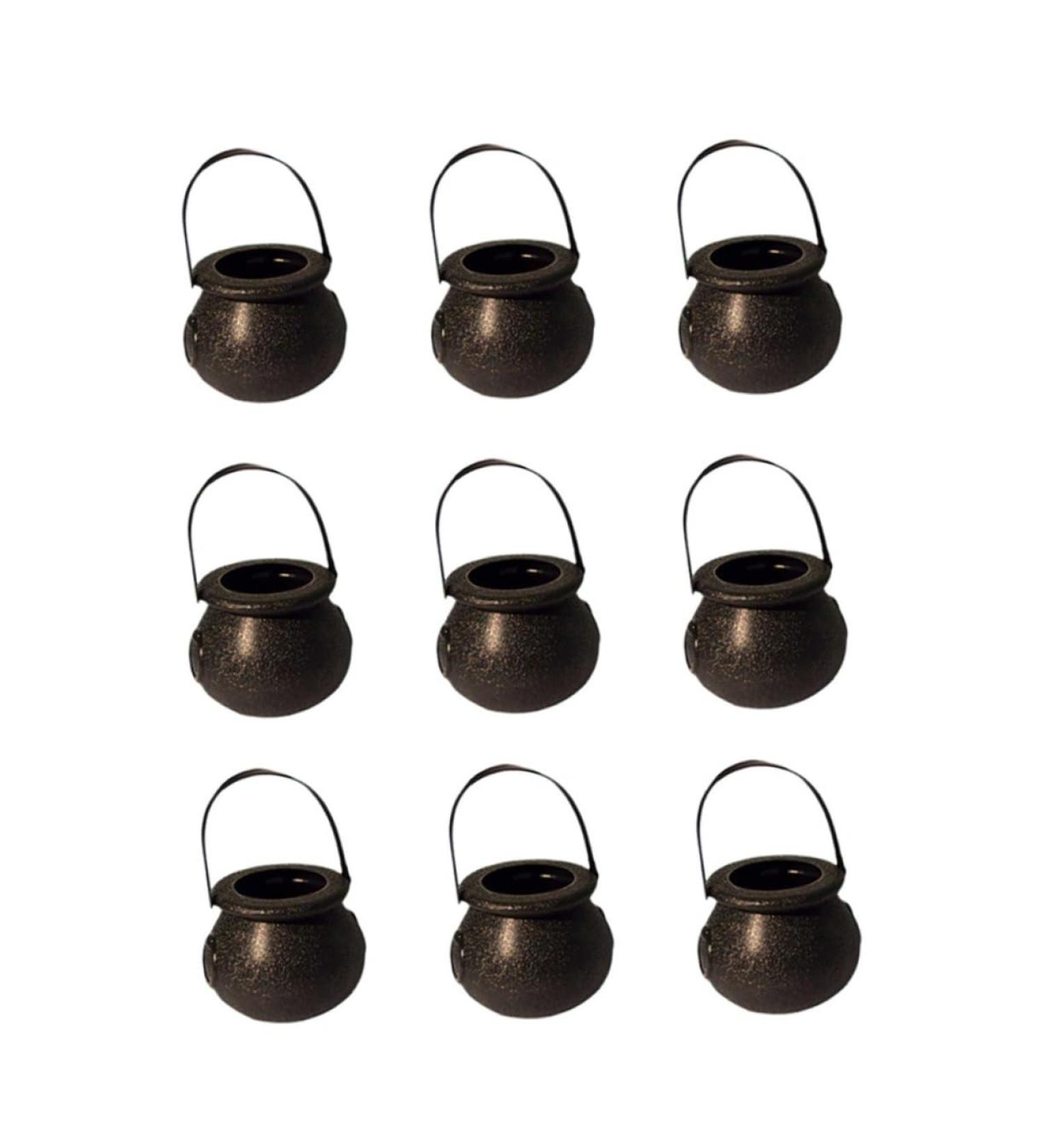 OFFSCH 9 Pcs Large Cooking Pot Halloween Candy Holder Mini Halloween Pumpkin Bucket Black Halloween Candy Bowl Halloween Candy Stands Cauldron Halloween Pendants Decorations Props Skull - Buy Online on GoSupps.com