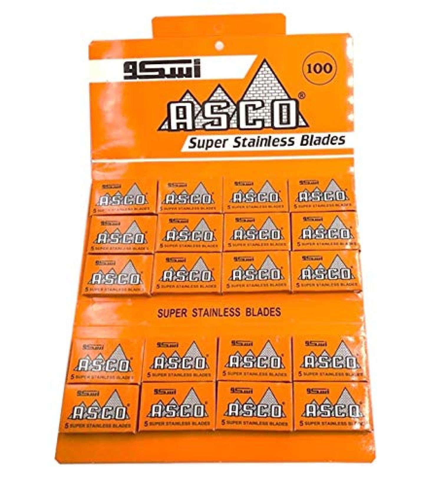 100 ASCO Super Stainless razor blades