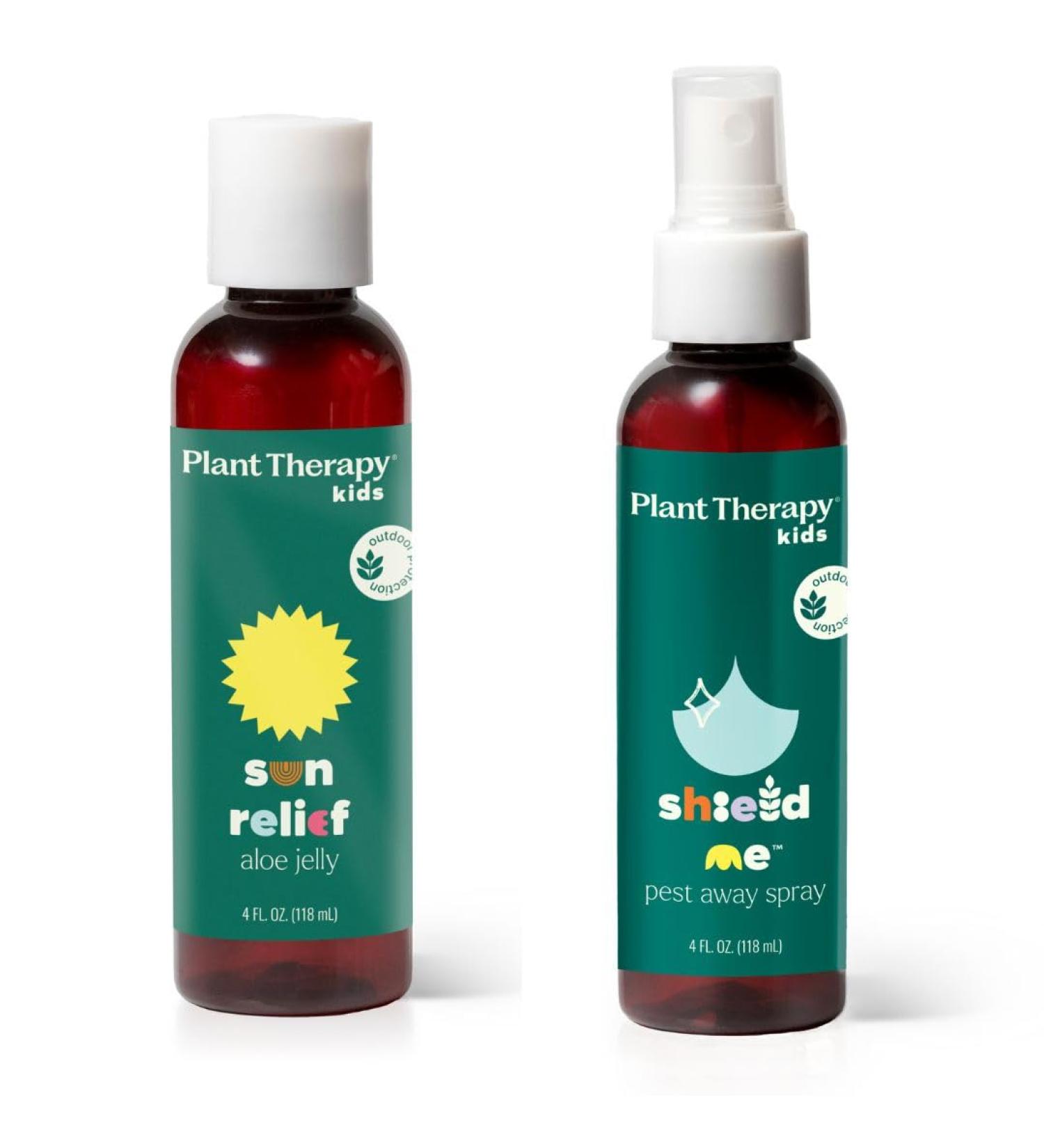 Plant Therapy Kids Sun Relief Aloe Jelly 4 oz & Kids Shield Me Pests Away Spray 8 oz - Buy Online on GoSupps.com