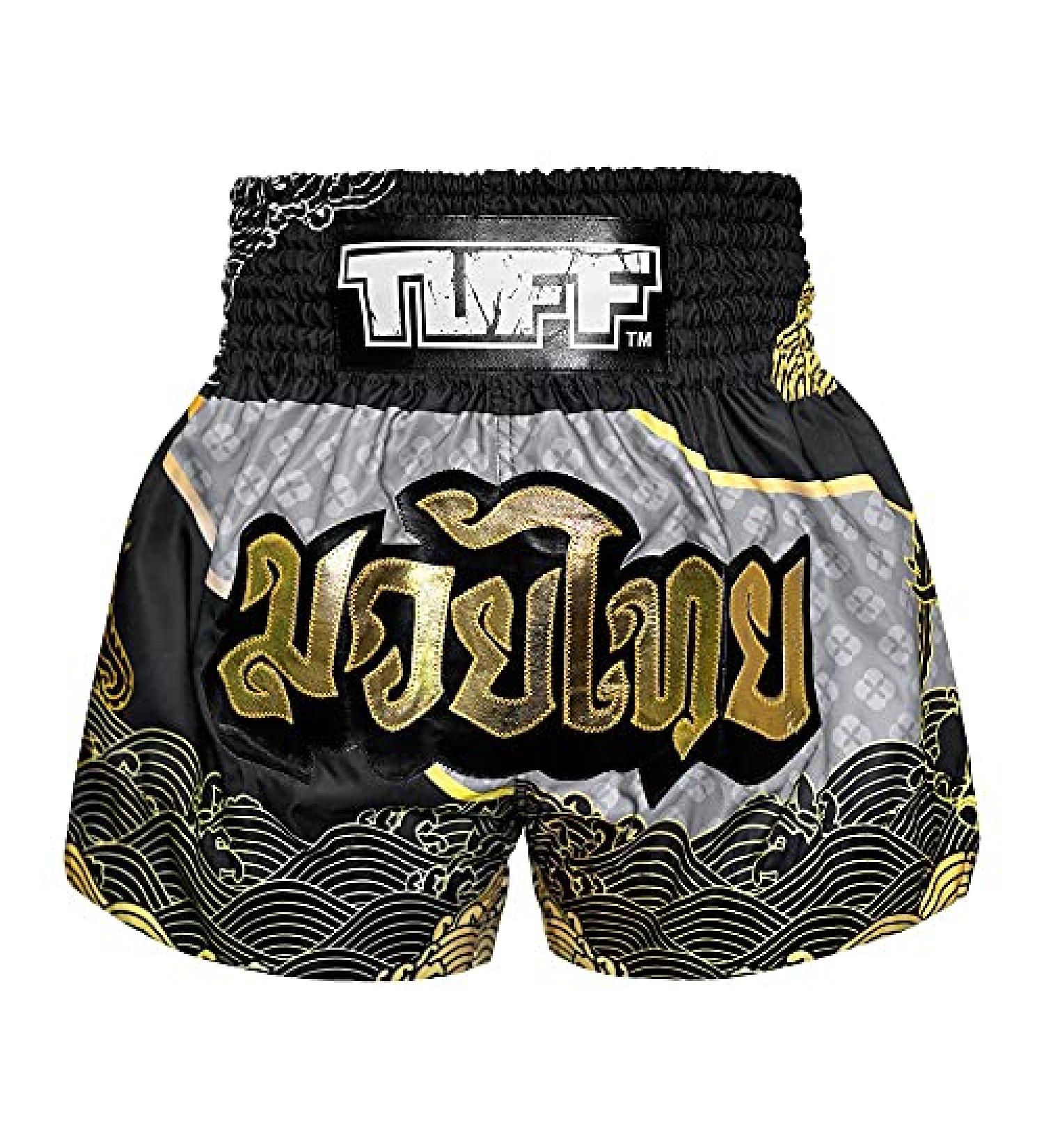 Tuff Sport Muay Thai Boxing Shorts MMA Kickboxing Workout - Medium Black TUF-MS654-BLK - Buy Online on GoSupps.com