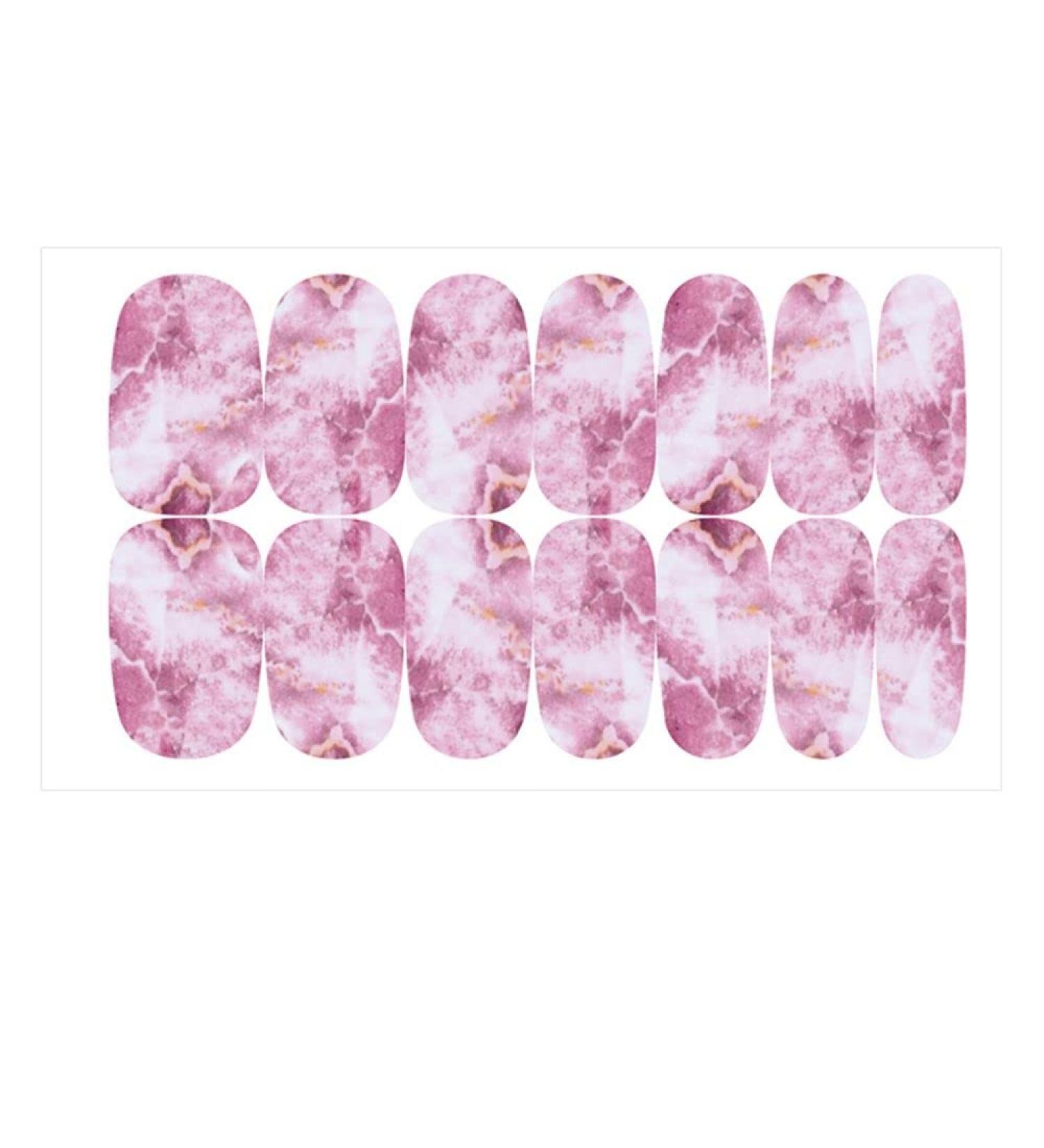 1 Sheet Fashion Waterproof Women Self-Adhesive Marble Printed Nail Art Decals Nail Stickers Tips Manicure Kit(1) - Buy Online on GoSupps.com