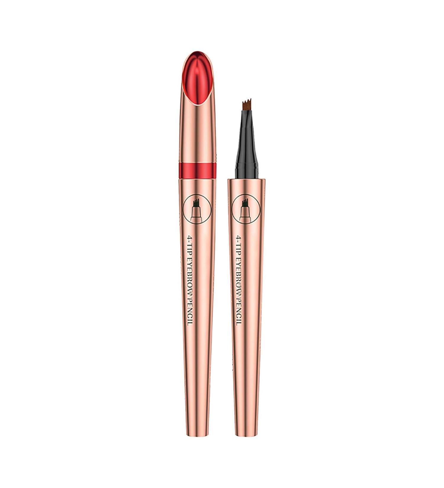 Eyebrow Pencil Eyebrow Pen with 4-Fork Tip Precise Brush Creates Natural Looking Brows Eye Brow Pencils for Women (Brown) - Buy Online on GoSupps.com
